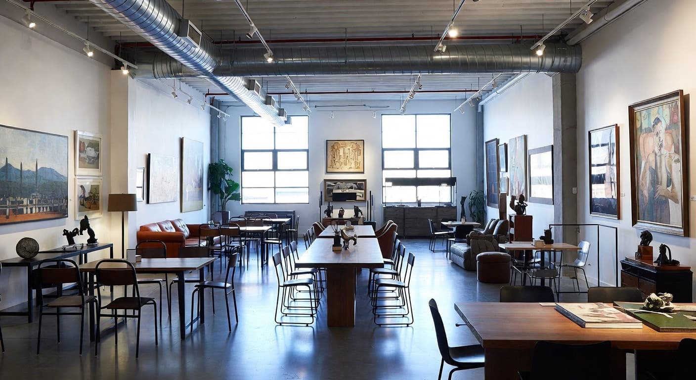 Industrial Gallery / Art Display design preview