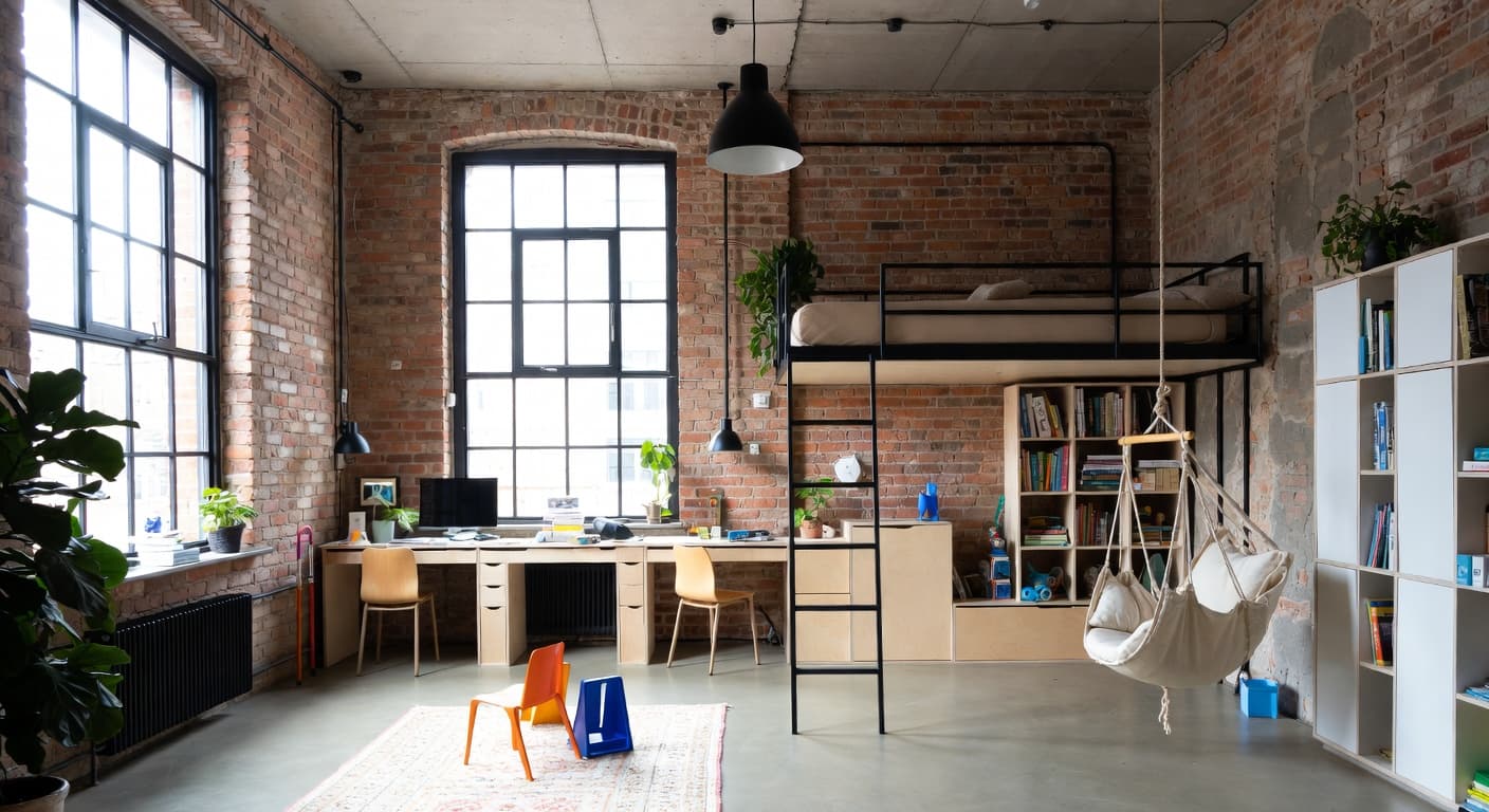 Industrial Kids Room design preview