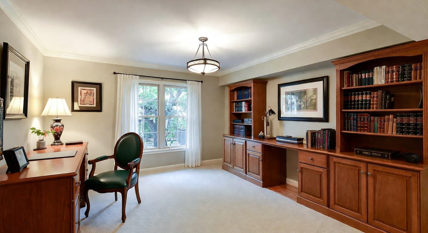 Light Academia basement interior design - featuring light academia style furniture, decor, colors, and layout ideas for your basement