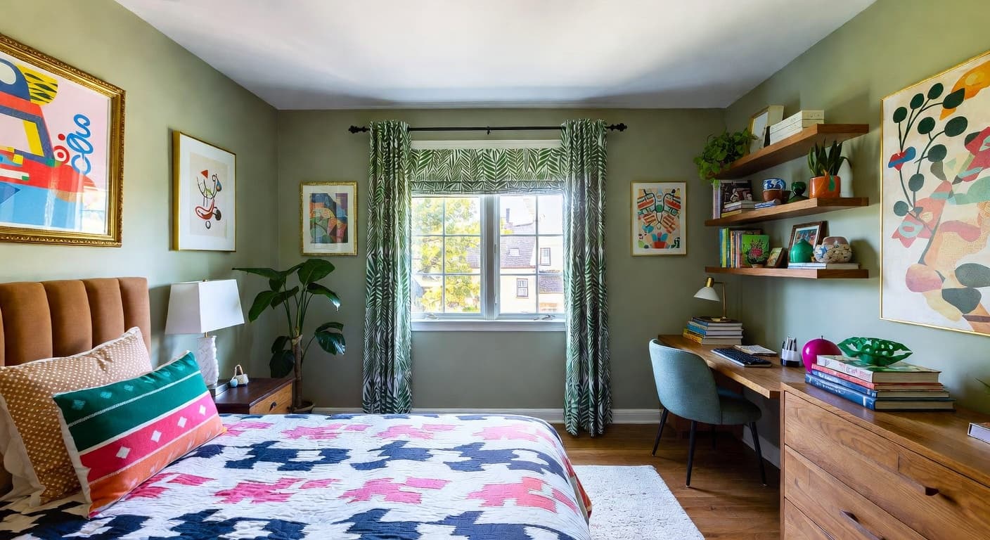 Maximalist kids room interior design - featuring maximalist style furniture, decor, colors, and layout ideas for your kids room