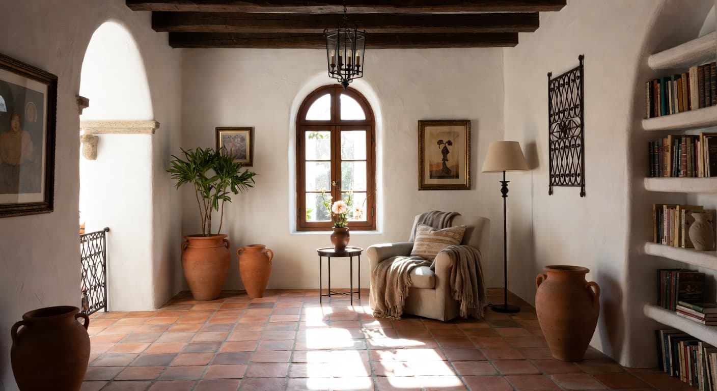 Mediterranean reading nook interior design - featuring mediterranean style furniture, decor, colors, and layout ideas for your reading nook