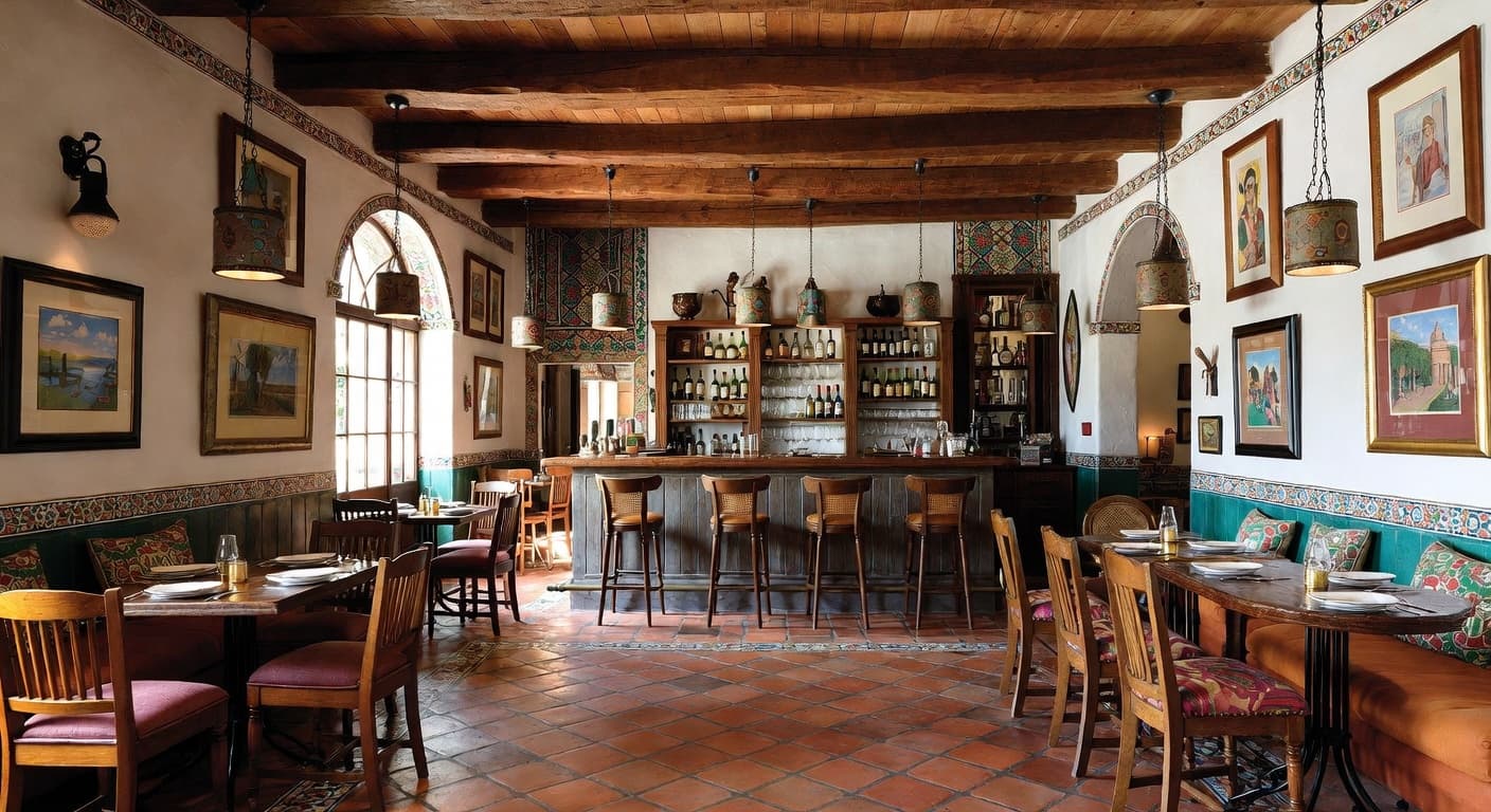 Mexican bar room interior design - featuring mexican style furniture, decor, colors, and layout ideas for your bar room