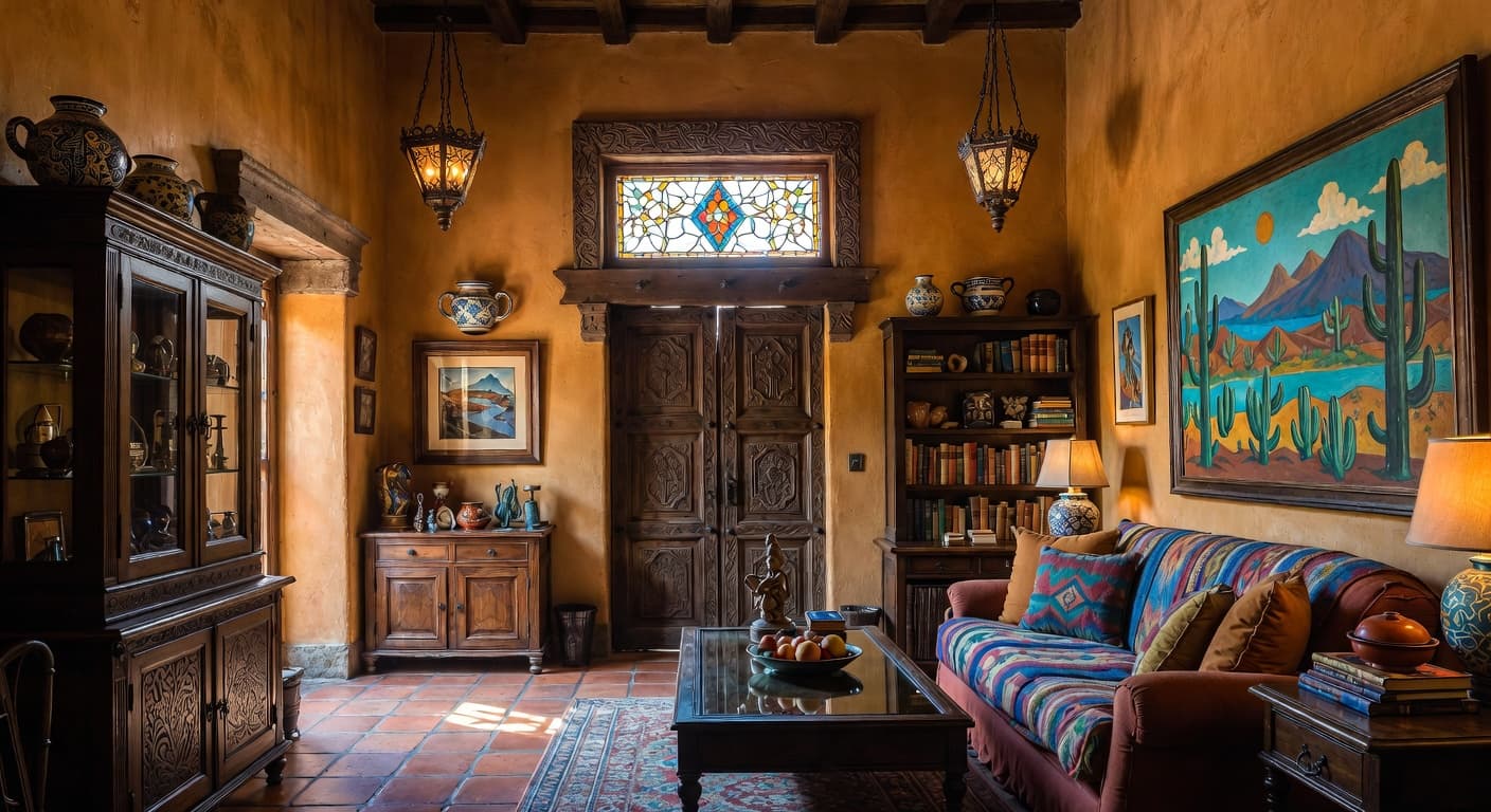 Mexican game room interior design - featuring mexican style furniture, decor, colors, and layout ideas for your game room