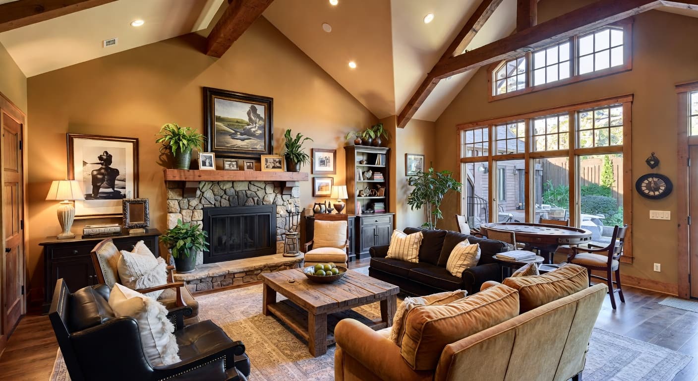 Mission Style game room interior design - featuring mission style style furniture, decor, colors, and layout ideas for your game room