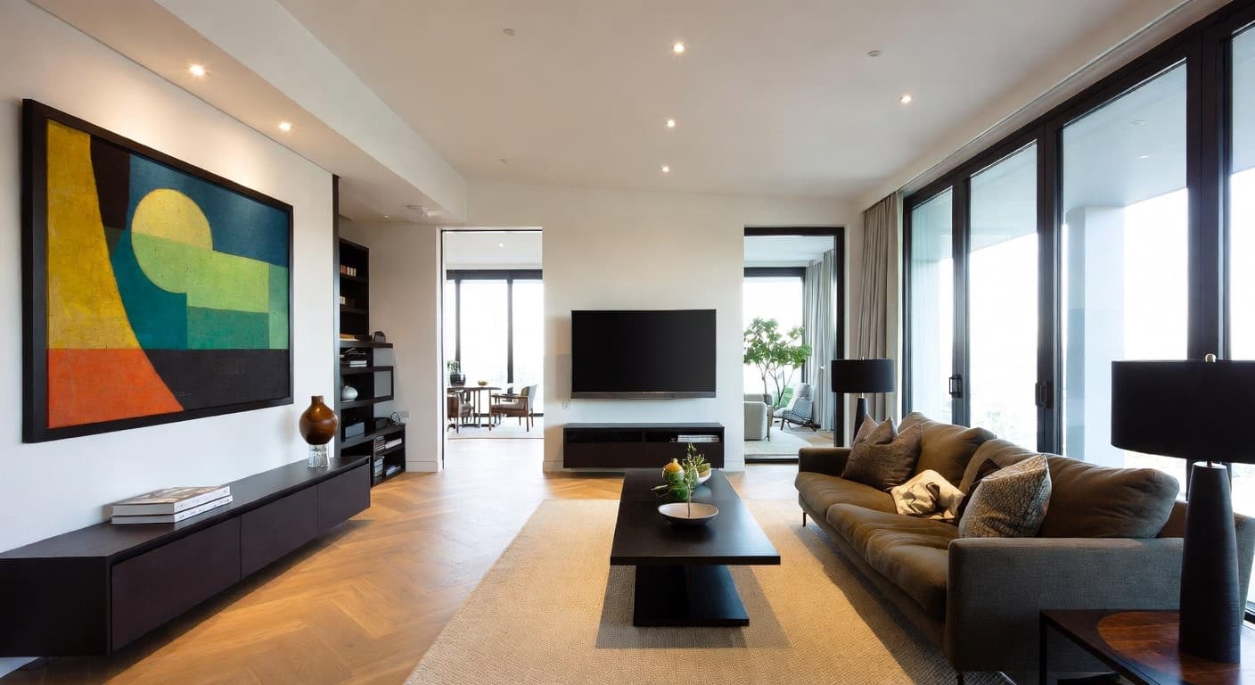 Modern living room interior design - featuring modern style furniture, decor, colors, and layout ideas for your living room