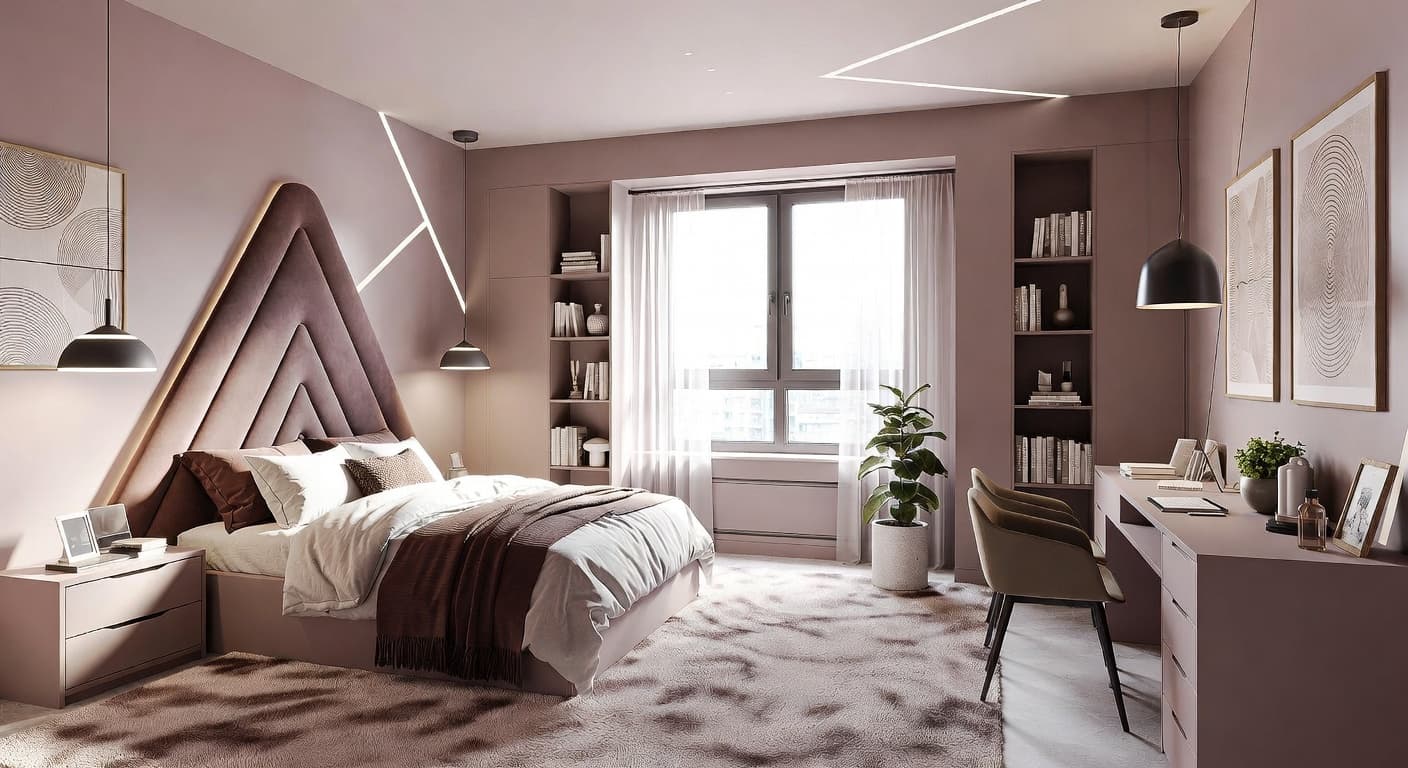 Neo-Futurism kids room interior design - featuring neo-futurism style furniture, decor, colors, and layout ideas for your kids room