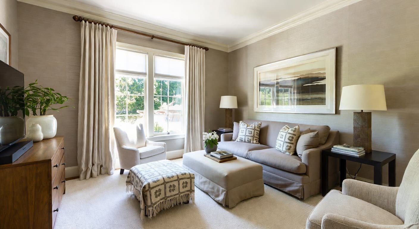 New Traditional meditation space interior design - featuring new traditional style furniture, decor, colors, and layout ideas for your meditation space