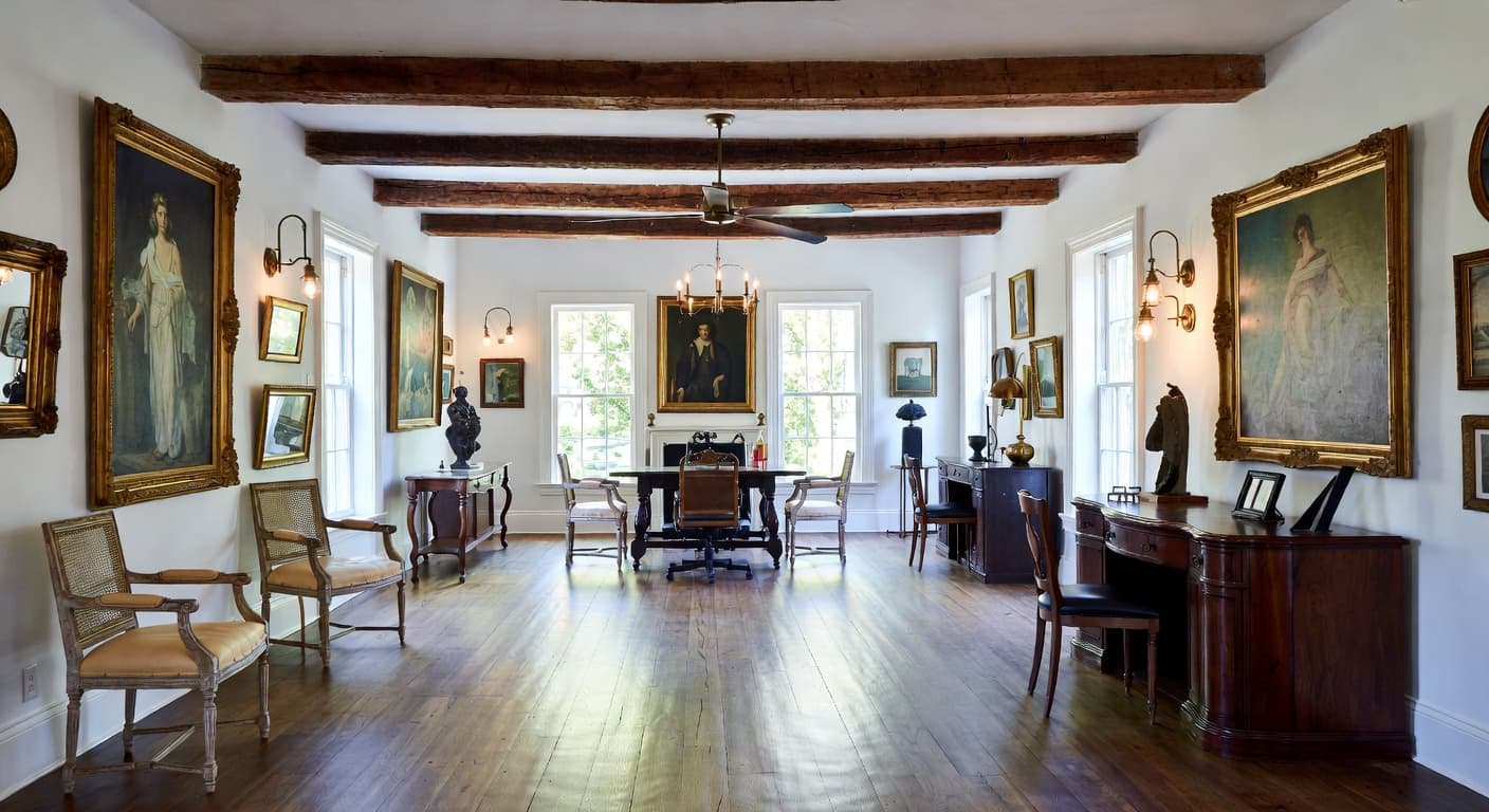 New Traditional workshop interior design - featuring new traditional style furniture, decor, colors, and layout ideas for your workshop