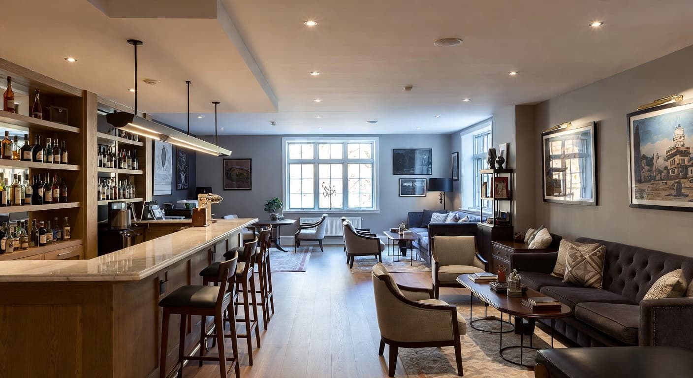 Nordic smoking room / cigar lounge interior design - featuring nordic style furniture, decor, colors, and layout ideas for your smoking room / cigar lounge