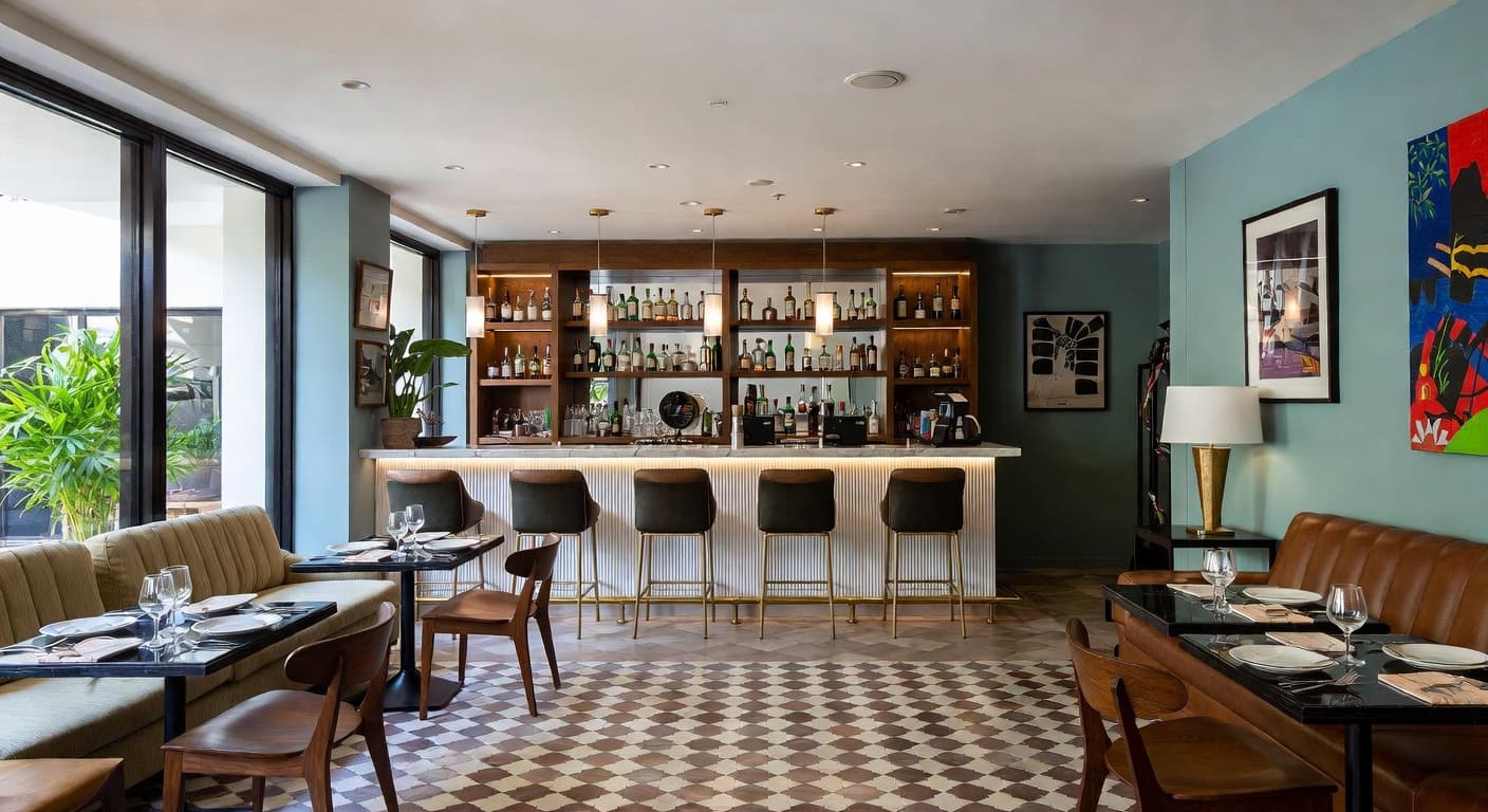 Nowstalgia bar room interior design - featuring nowstalgia style furniture, decor, colors, and layout ideas for your bar room