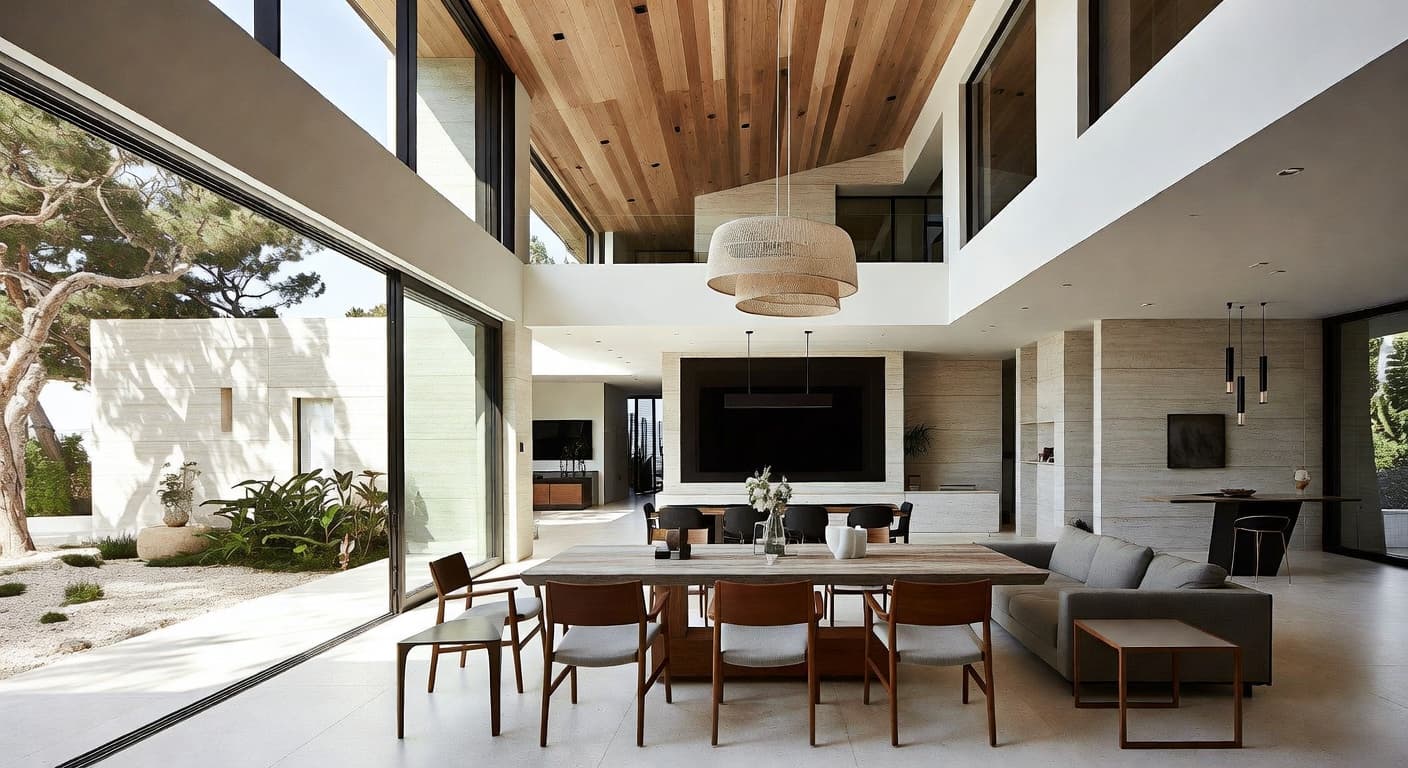 Organic Modern outdoor space interior design - featuring organic modern style furniture, decor, colors, and layout ideas for your outdoor space