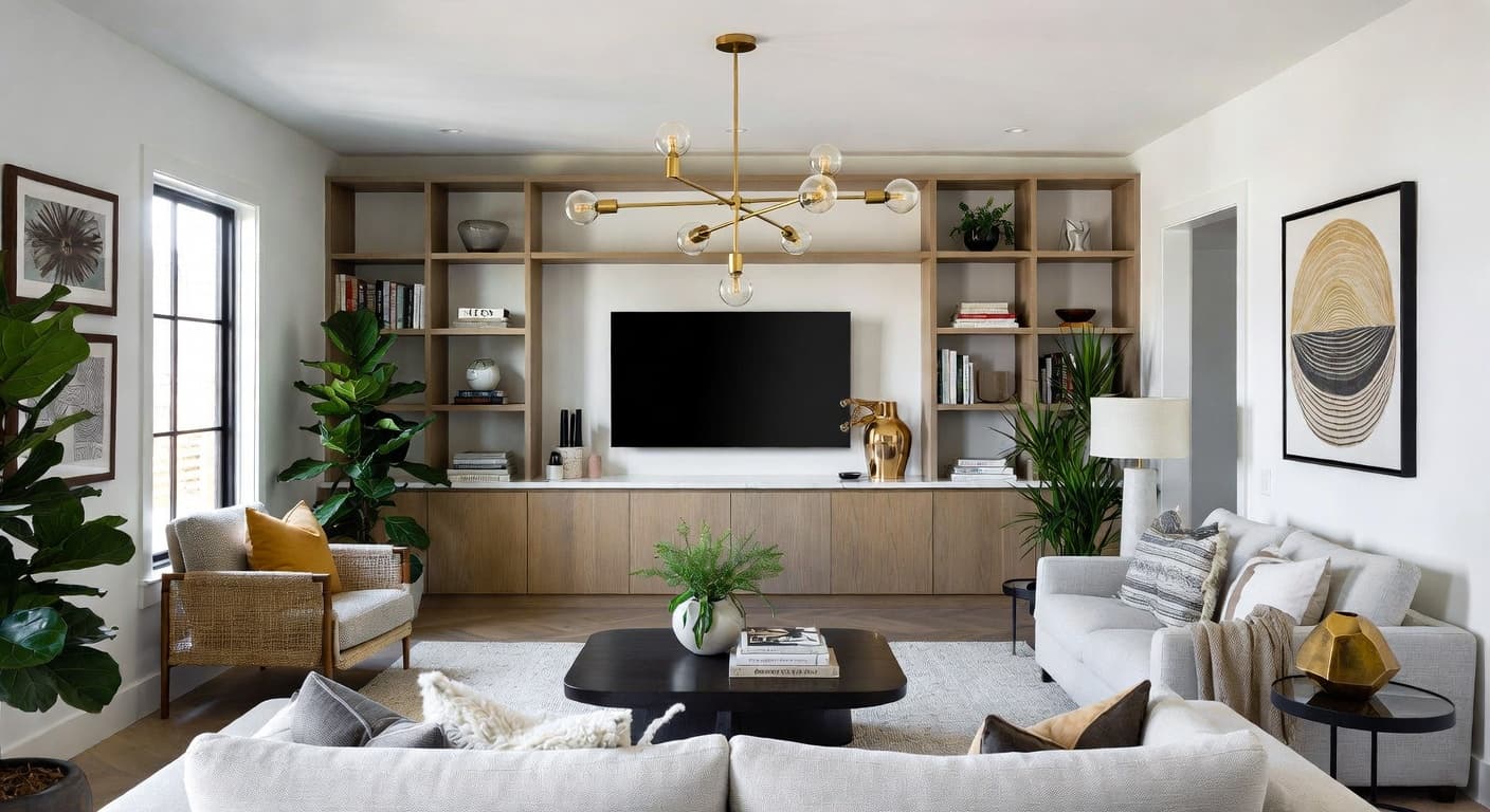 Organic Modern teen room / den interior design - featuring organic modern style furniture, decor, colors, and layout ideas for your teen room / den