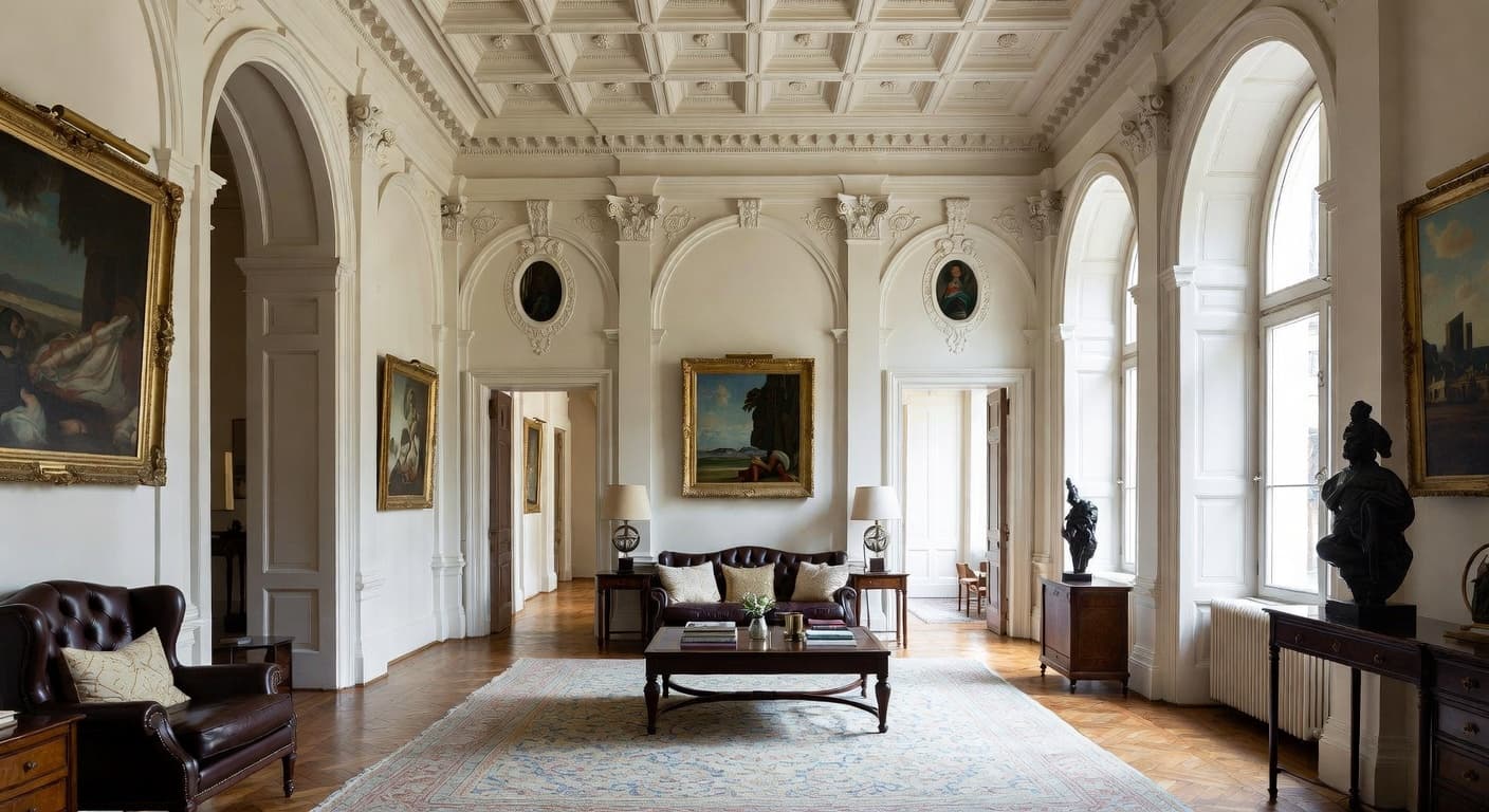 Renaissance Revival meditation space interior design - featuring renaissance revival style furniture, decor, colors, and layout ideas for your meditation space