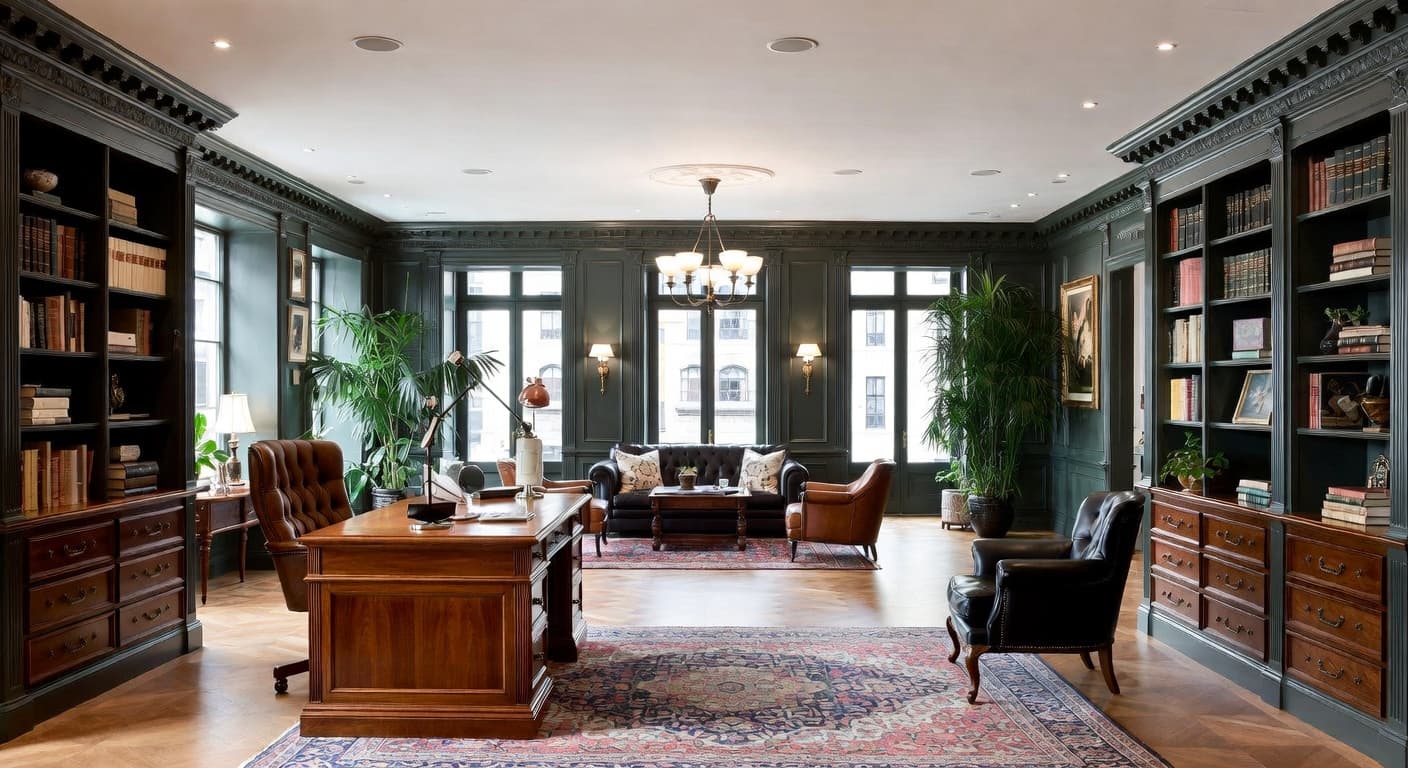 Renaissance Revival workshop interior design - featuring renaissance revival style furniture, decor, colors, and layout ideas for your workshop