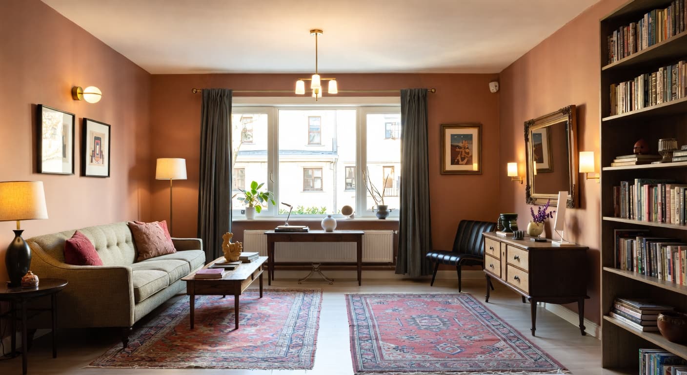 Retro playroom interior design - featuring retro style furniture, decor, colors, and layout ideas for your playroom