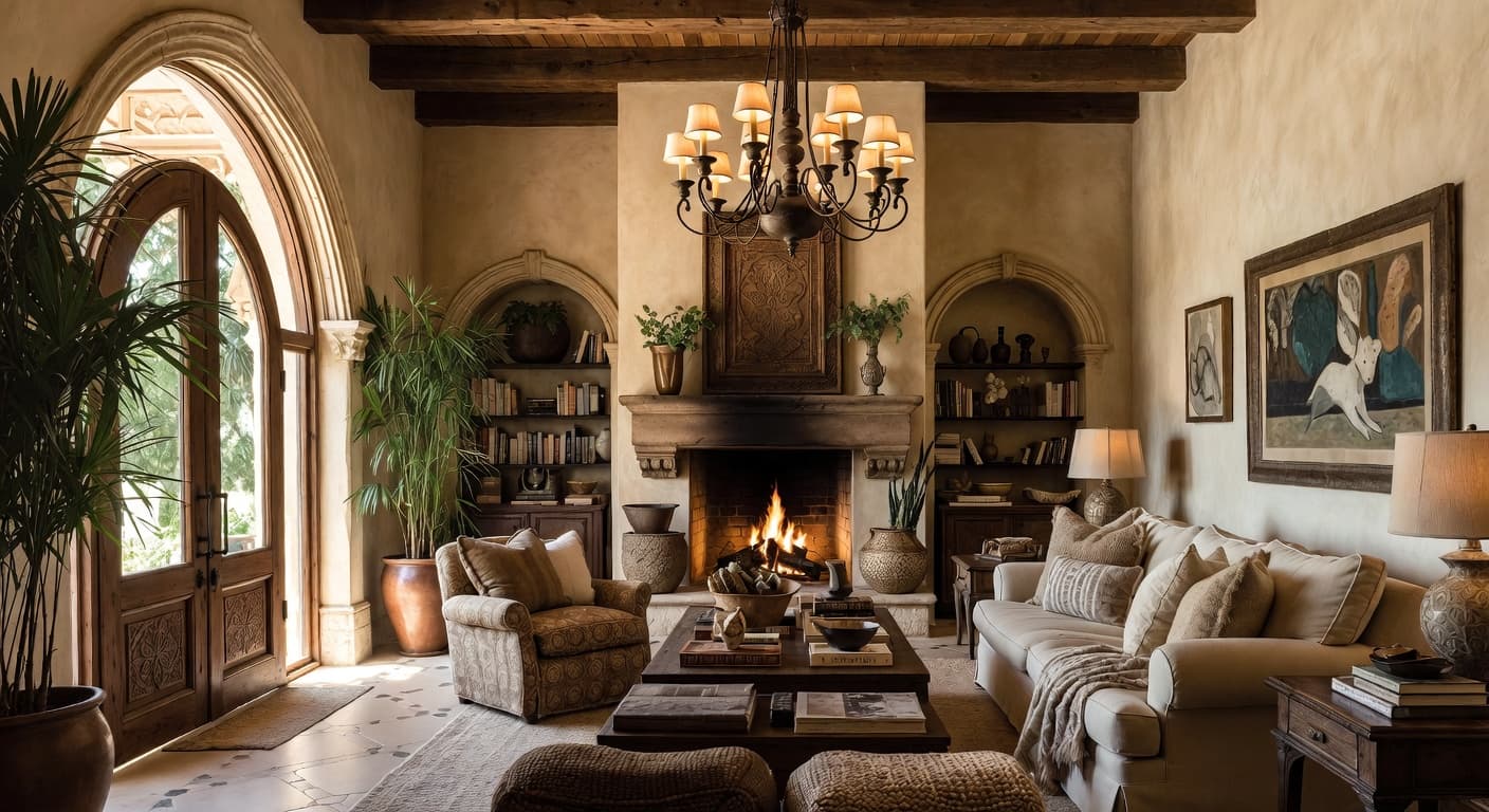 Safari entryway interior design - featuring safari style furniture, decor, colors, and layout ideas for your entryway