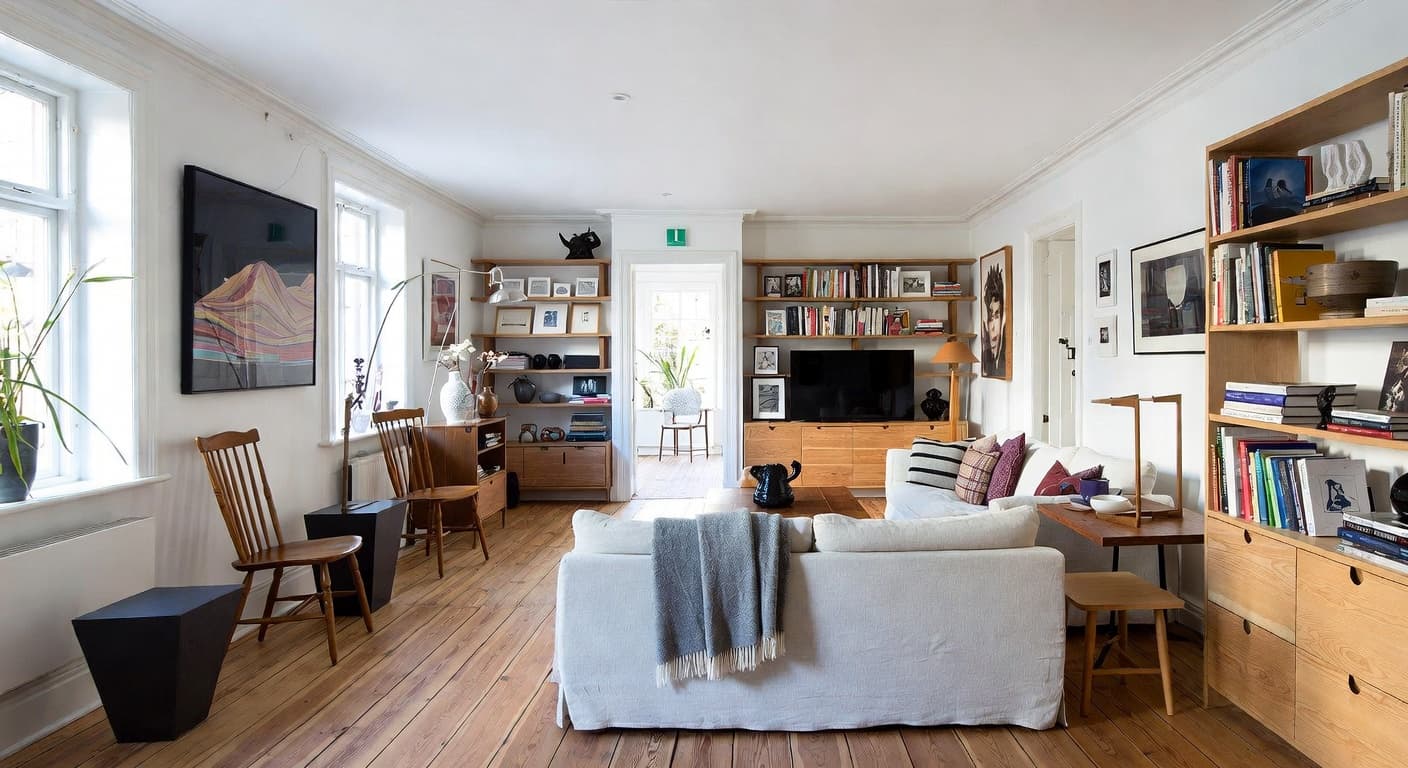 Scandifornian gallery / art display interior design - featuring scandifornian style furniture, decor, colors, and layout ideas for your gallery / art display