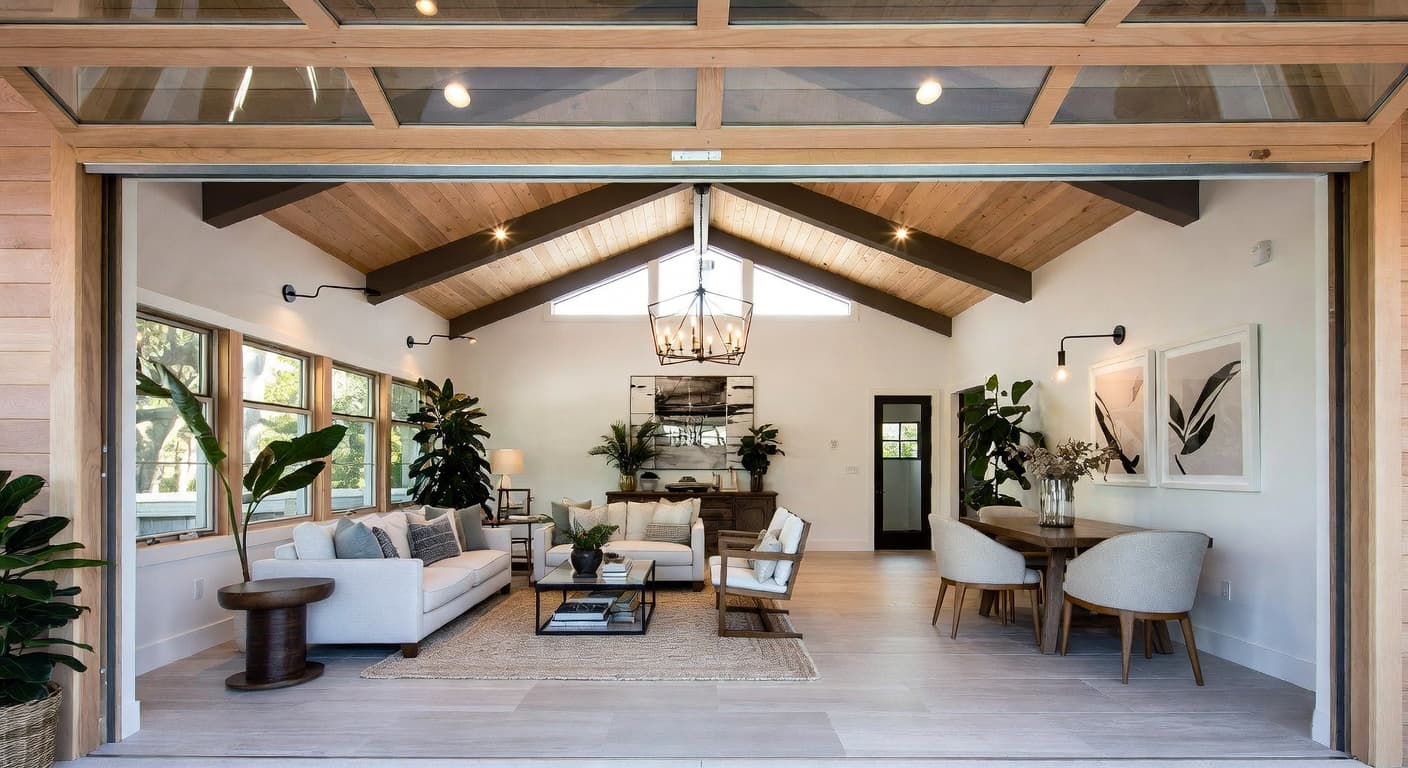 Scandifornian garage interior interior design - featuring scandifornian style furniture, decor, colors, and layout ideas for your garage interior