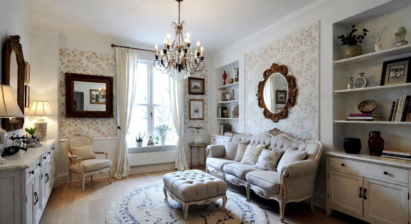 Shabby Chic game room interior design - featuring shabby chic style furniture, decor, colors, and layout ideas for your game room