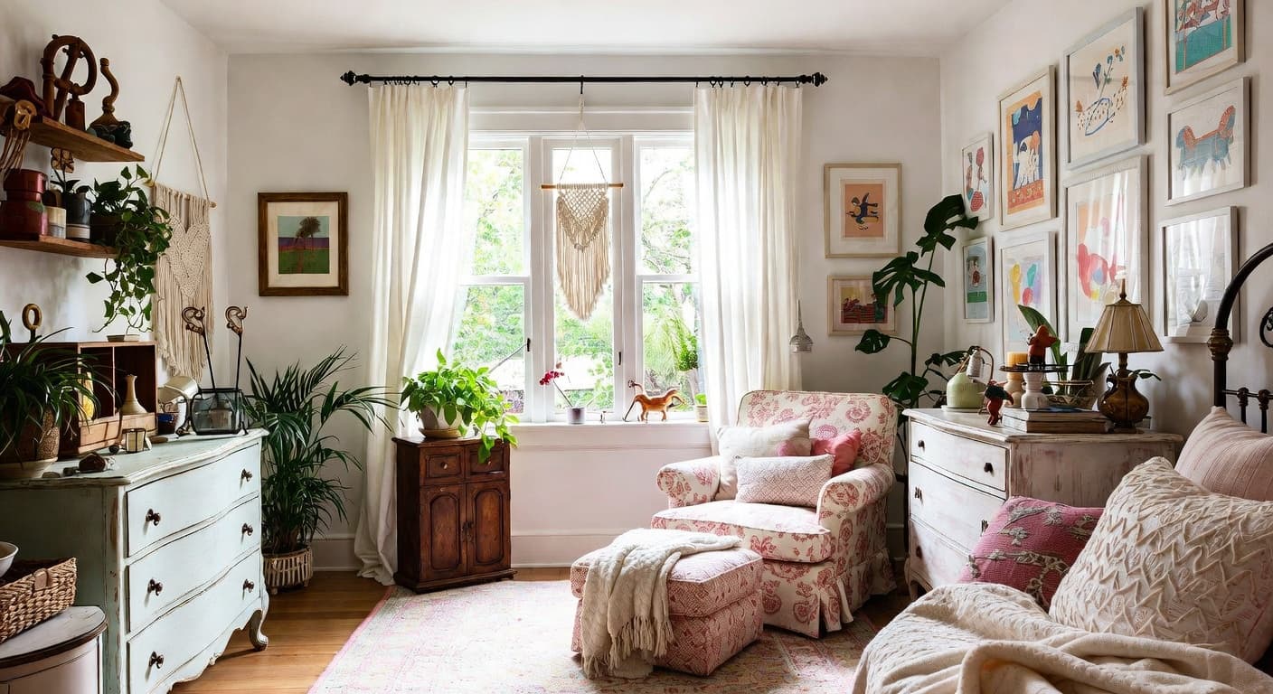 Shabby Chic kids room interior design - featuring shabby chic style furniture, decor, colors, and layout ideas for your kids room