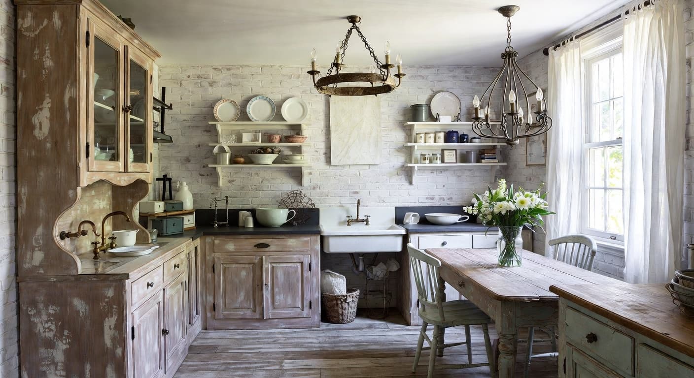 Shabby Chic utility room interior design - featuring shabby chic style furniture, decor, colors, and layout ideas for your utility room