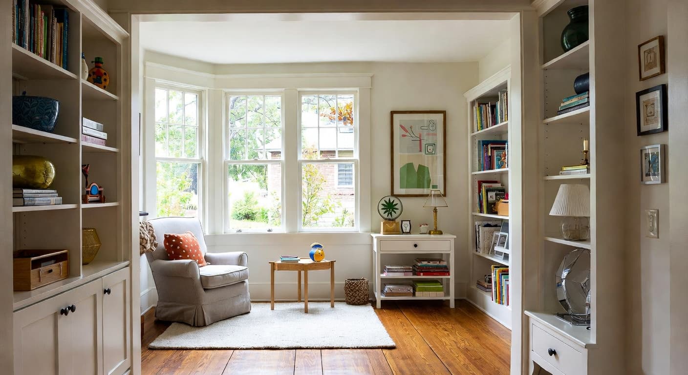 Shaker playroom interior design - featuring shaker style furniture, decor, colors, and layout ideas for your playroom