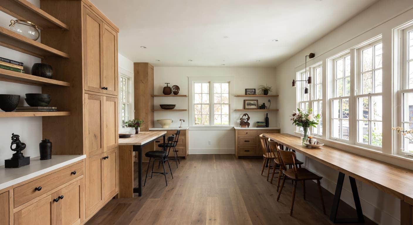 Shaker storage room interior design - featuring shaker style furniture, decor, colors, and layout ideas for your storage room