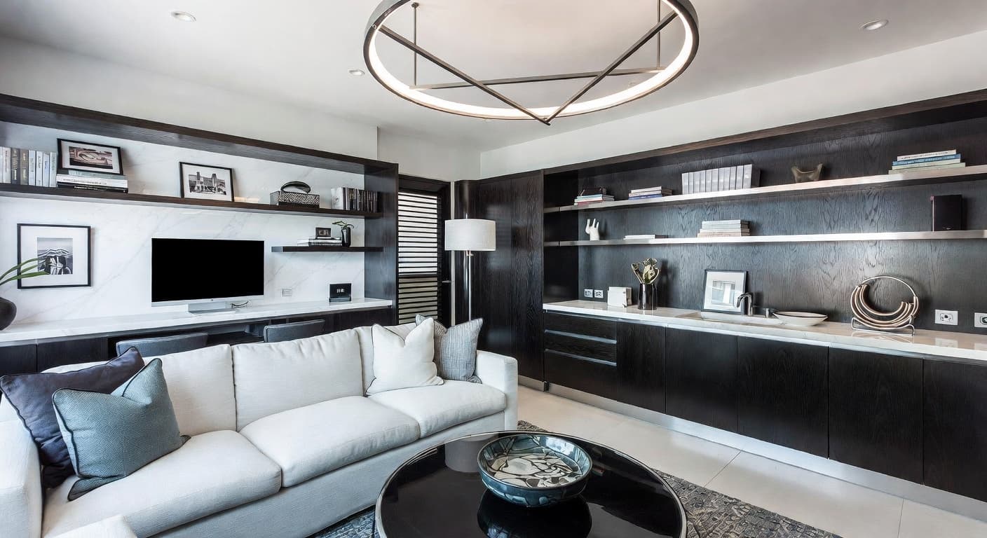 Streamline Moderne utility room interior design - featuring streamline moderne style furniture, decor, colors, and layout ideas for your utility room