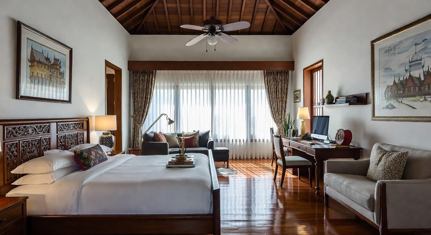 Thai teen room / den interior design - featuring thai style furniture, decor, colors, and layout ideas for your teen room / den