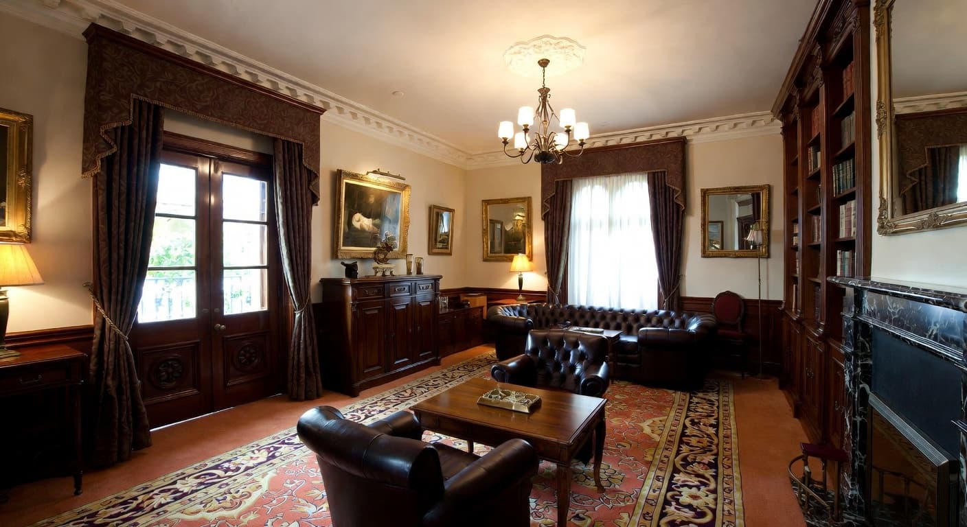 Traditional smoking room / cigar lounge interior design - featuring traditional style furniture, decor, colors, and layout ideas for your smoking room / cigar lounge