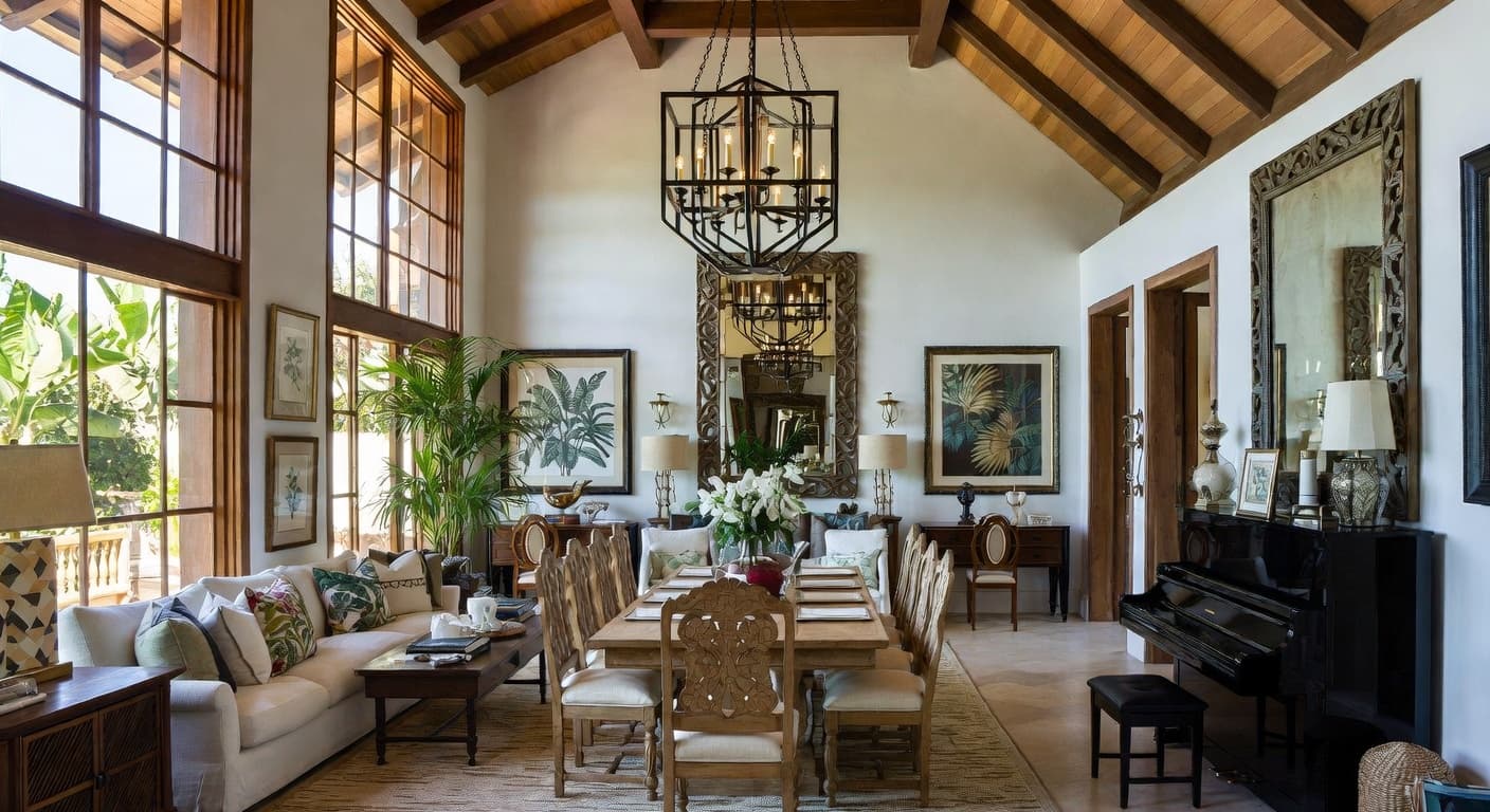 Tropical observatory interior design - featuring tropical style furniture, decor, colors, and layout ideas for your observatory