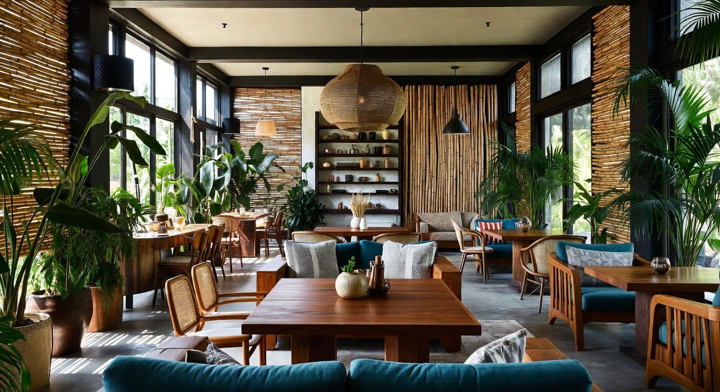 Tropical smoking room / cigar lounge interior design - featuring tropical style furniture, decor, colors, and layout ideas for your smoking room / cigar lounge