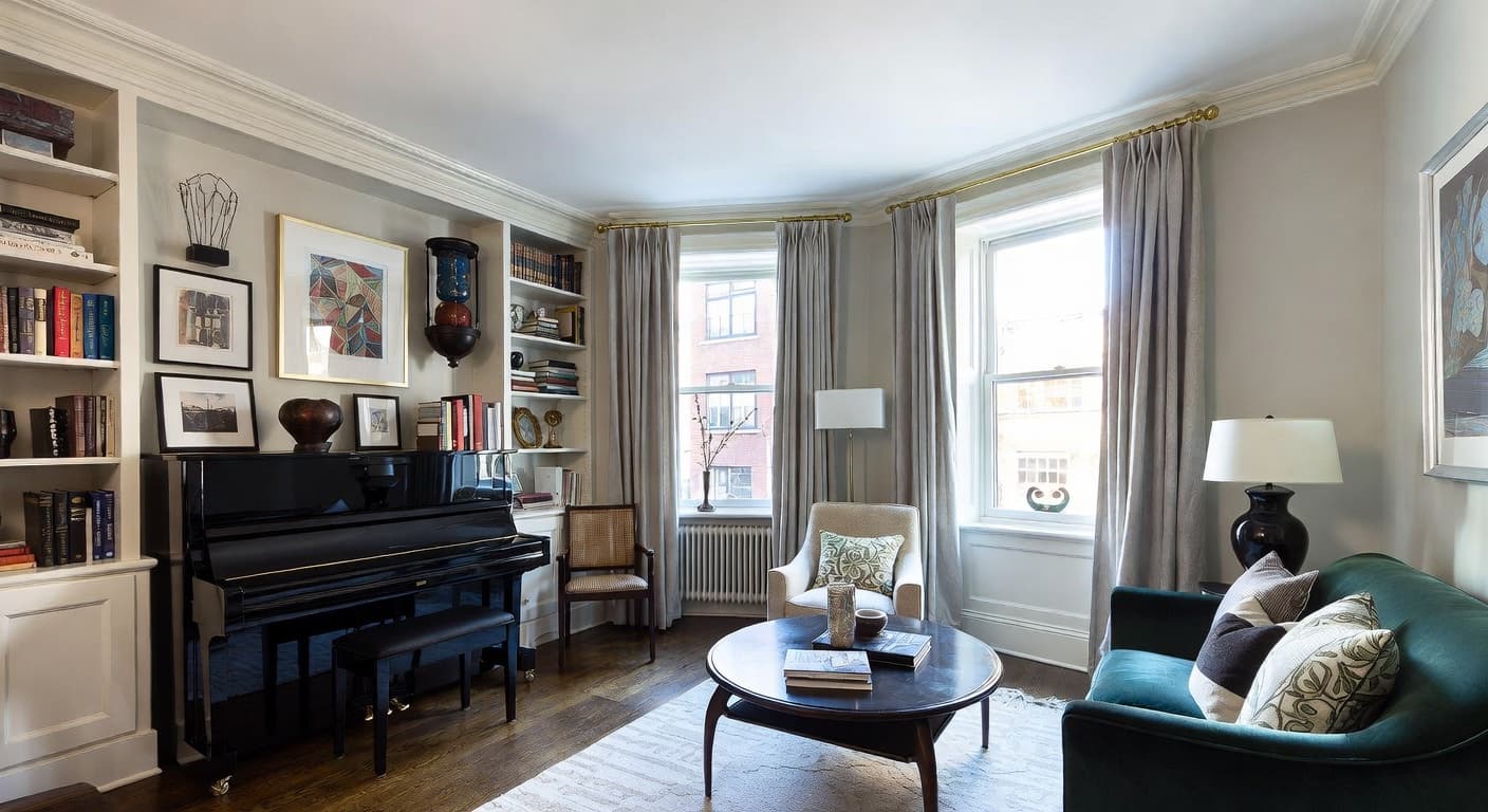 Urban music room interior design - featuring urban style furniture, decor, colors, and layout ideas for your music room