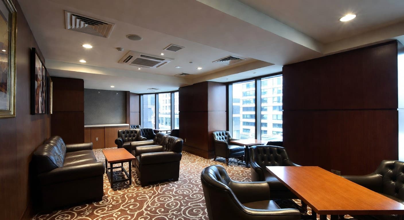 Urban smoking room / cigar lounge interior design - featuring urban style furniture, decor, colors, and layout ideas for your smoking room / cigar lounge