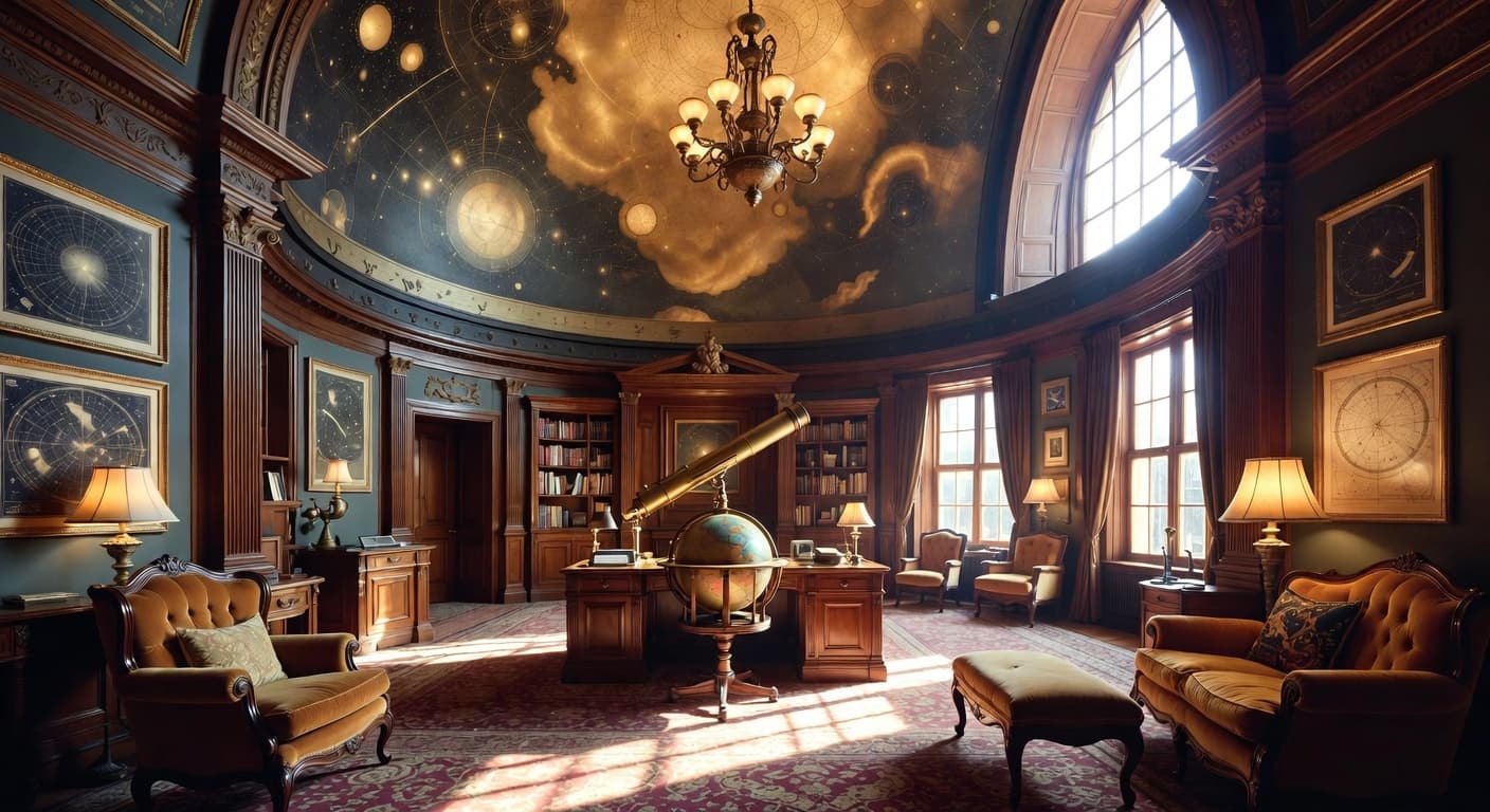 Victorian observatory interior design - featuring victorian style furniture, decor, colors, and layout ideas for your observatory