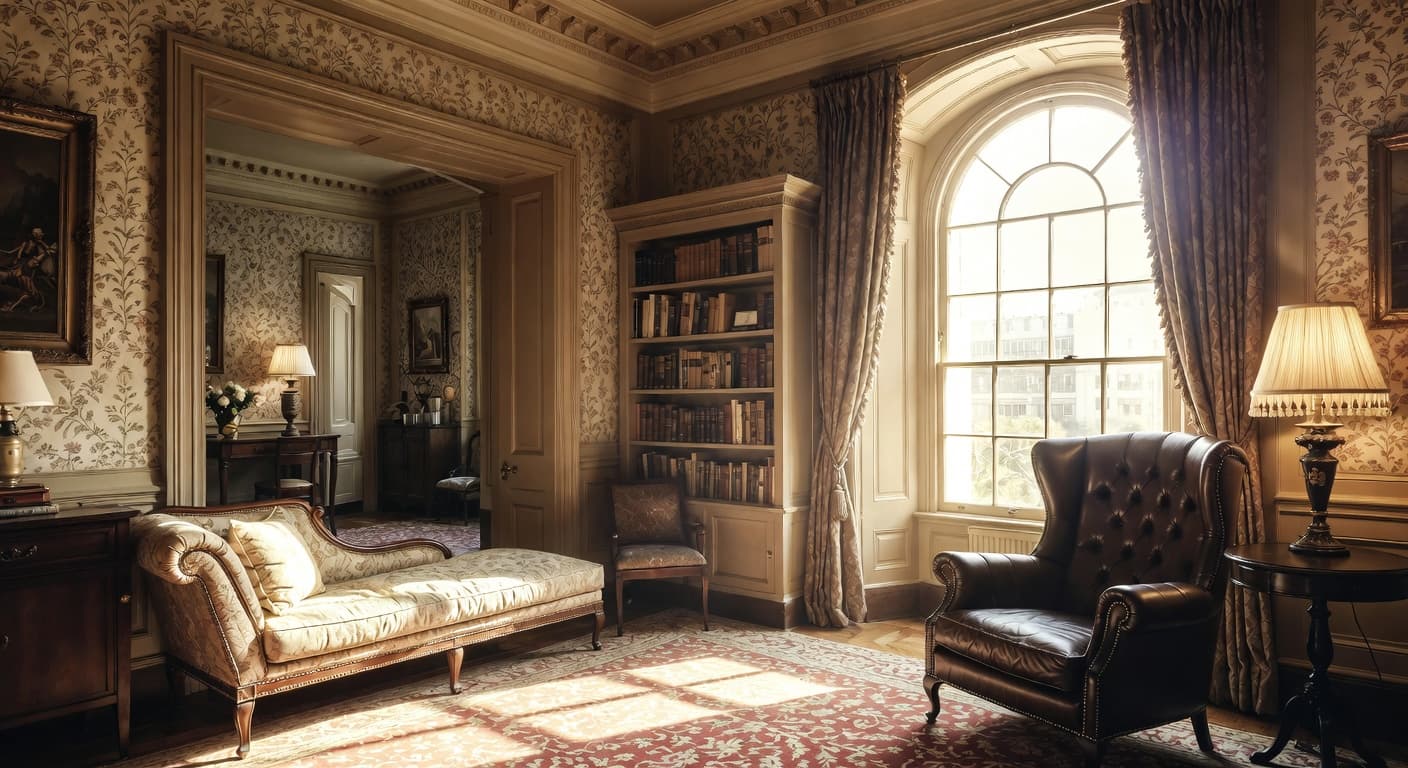 Victorian reading nook interior design - featuring victorian style furniture, decor, colors, and layout ideas for your reading nook