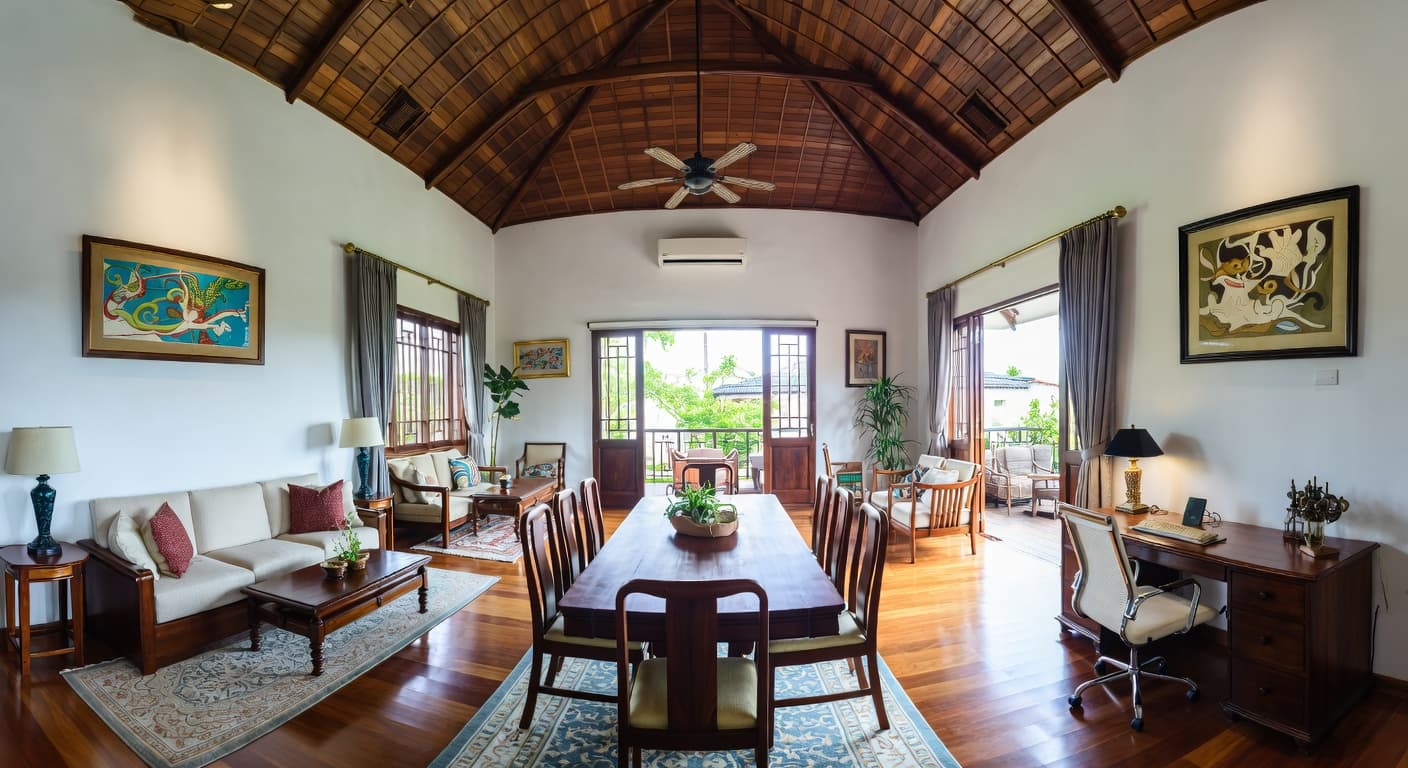 Vietnamese multi-purpose room interior design - featuring vietnamese style furniture, decor, colors, and layout ideas for your multi-purpose room