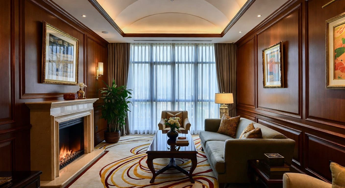 Vietnamese smoking room / cigar lounge interior design - featuring vietnamese style furniture, decor, colors, and layout ideas for your smoking room / cigar lounge