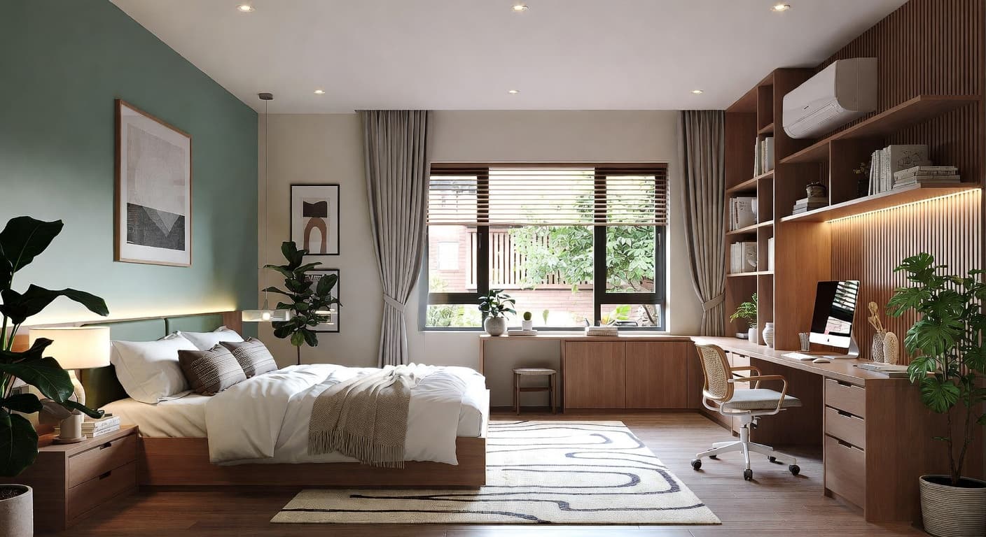 Vietnamese teen room / den interior design - featuring vietnamese style furniture, decor, colors, and layout ideas for your teen room / den