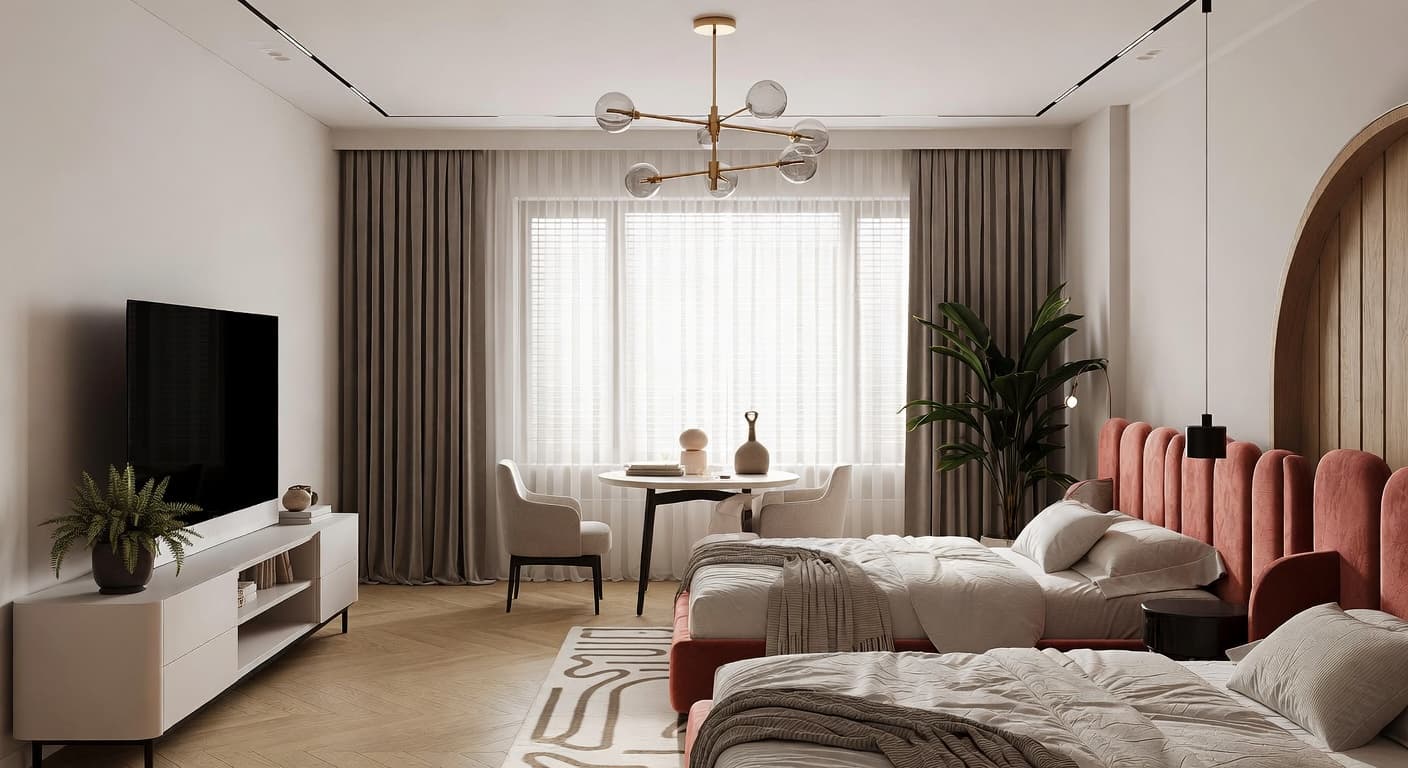 Warm Minimalism kids room interior design - featuring warm minimalism style furniture, decor, colors, and layout ideas for your kids room