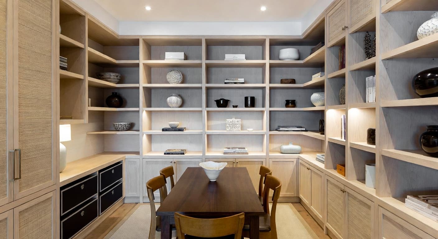 Zen storage room interior design - featuring zen style furniture, decor, colors, and layout ideas for your storage room