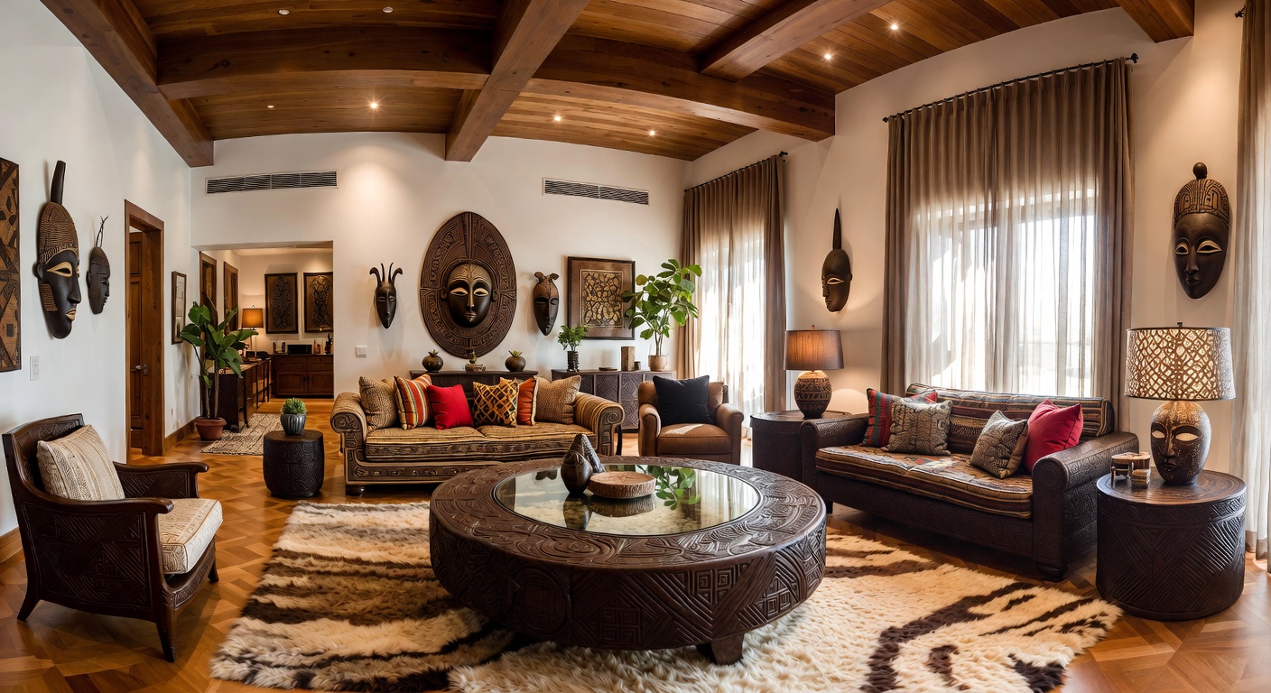 African Living Room Design Ideas | AI Interior Design | NewInterior AI