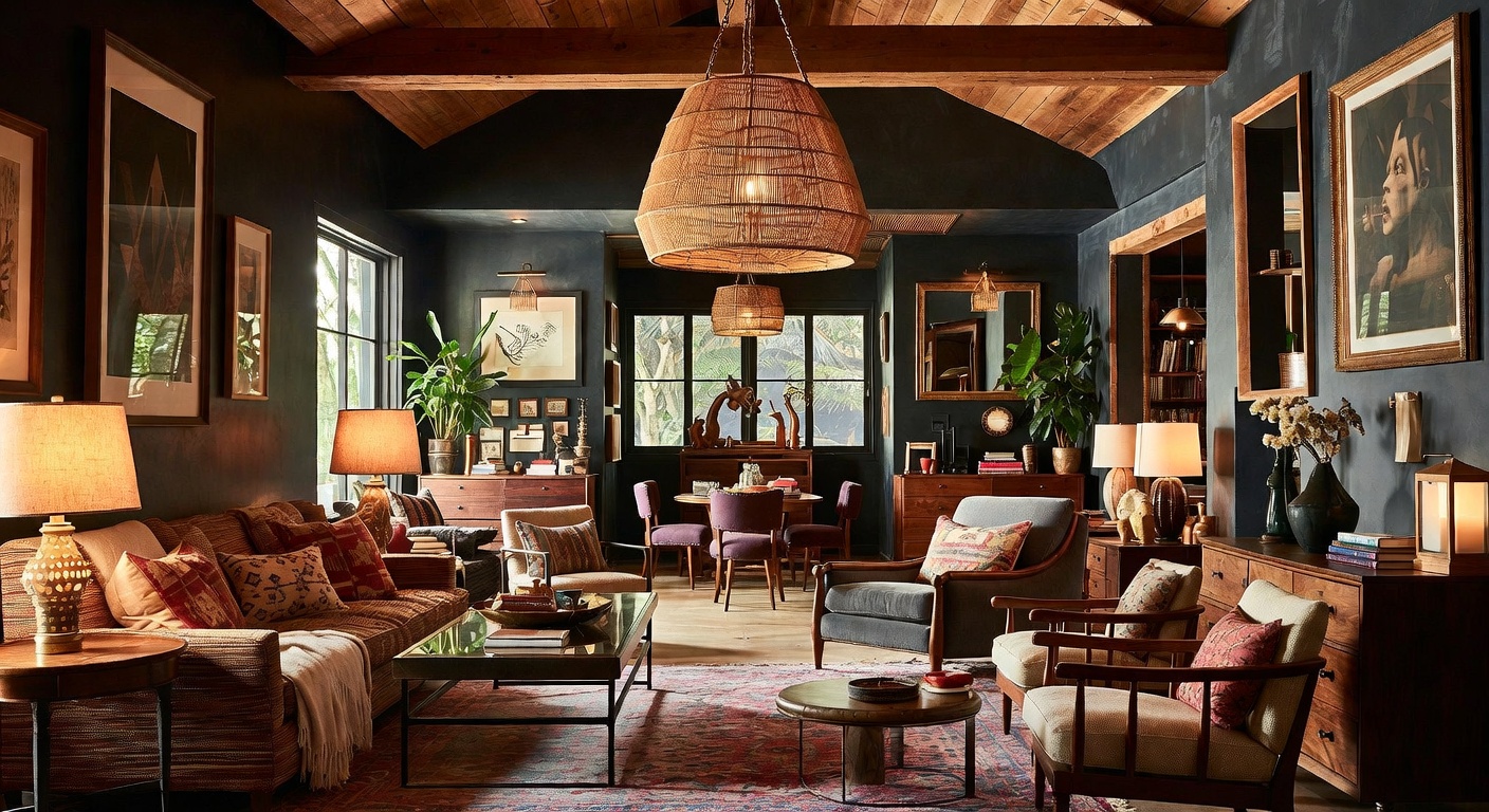 Bohemian Smoking Room / Cigar Lounge Design Ideas | AI Interior Design ...
