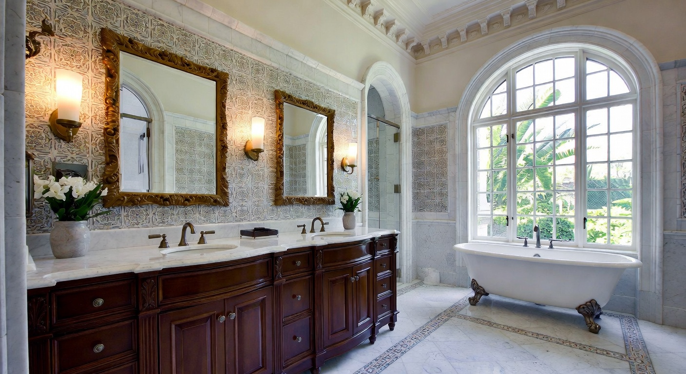 Colonial Bathroom Design Ideas | AI Interior Design | NewInterior AI