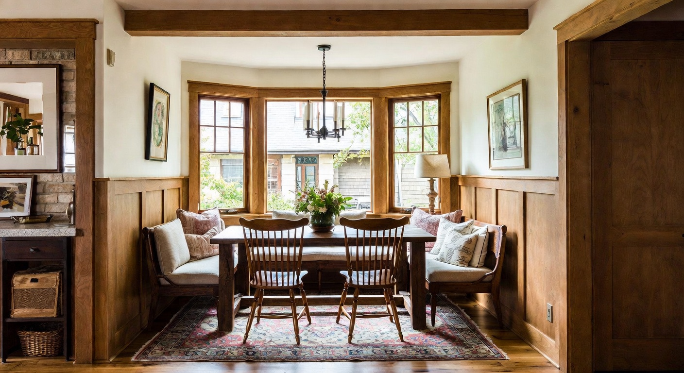 Craftsman Breakfast Nook Design Ideas | AI Interior Design | NewInterior AI