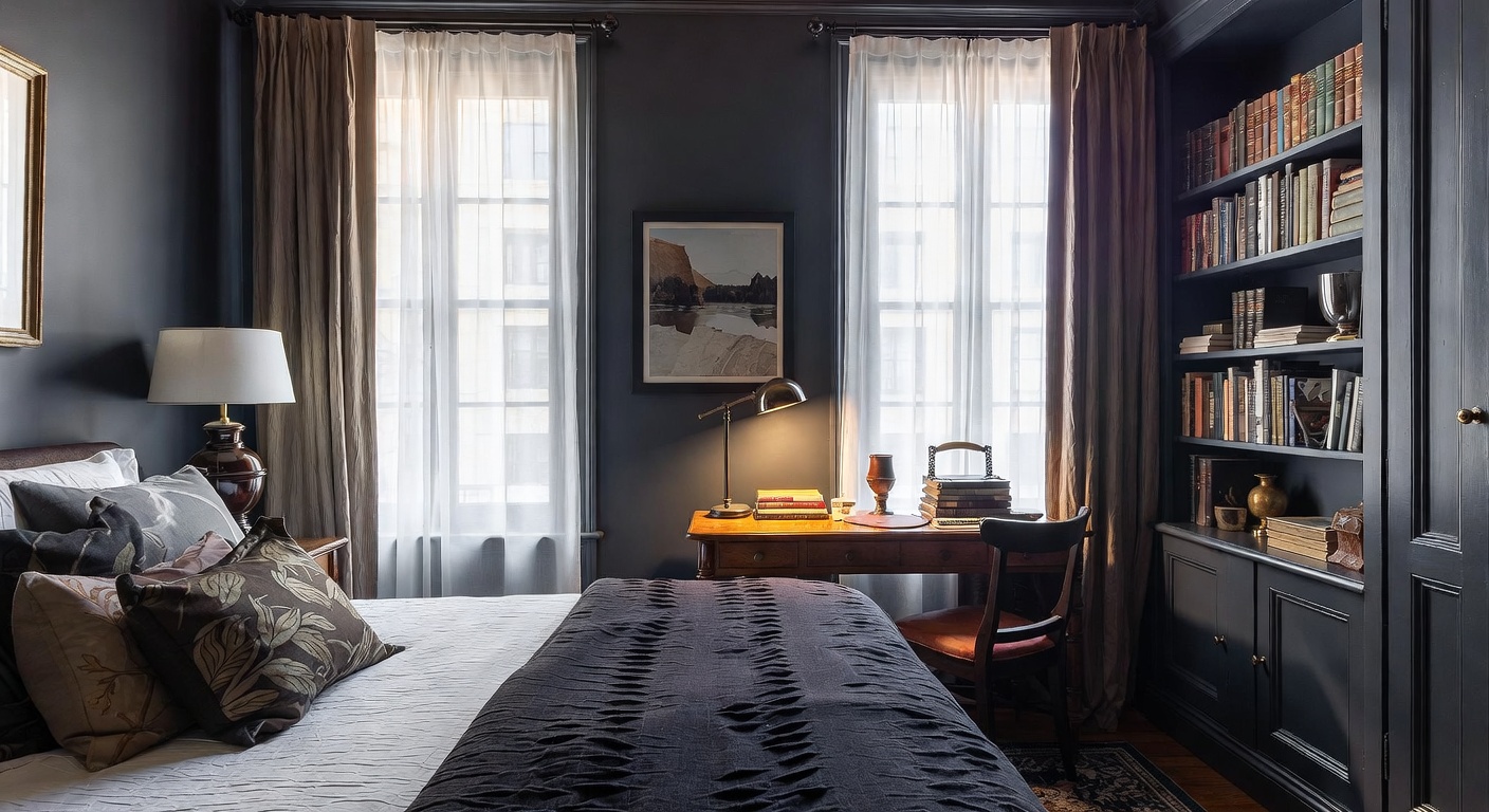 Dark Academia Bedroom Design Ideas | AI Interior Design | NewInterior AI