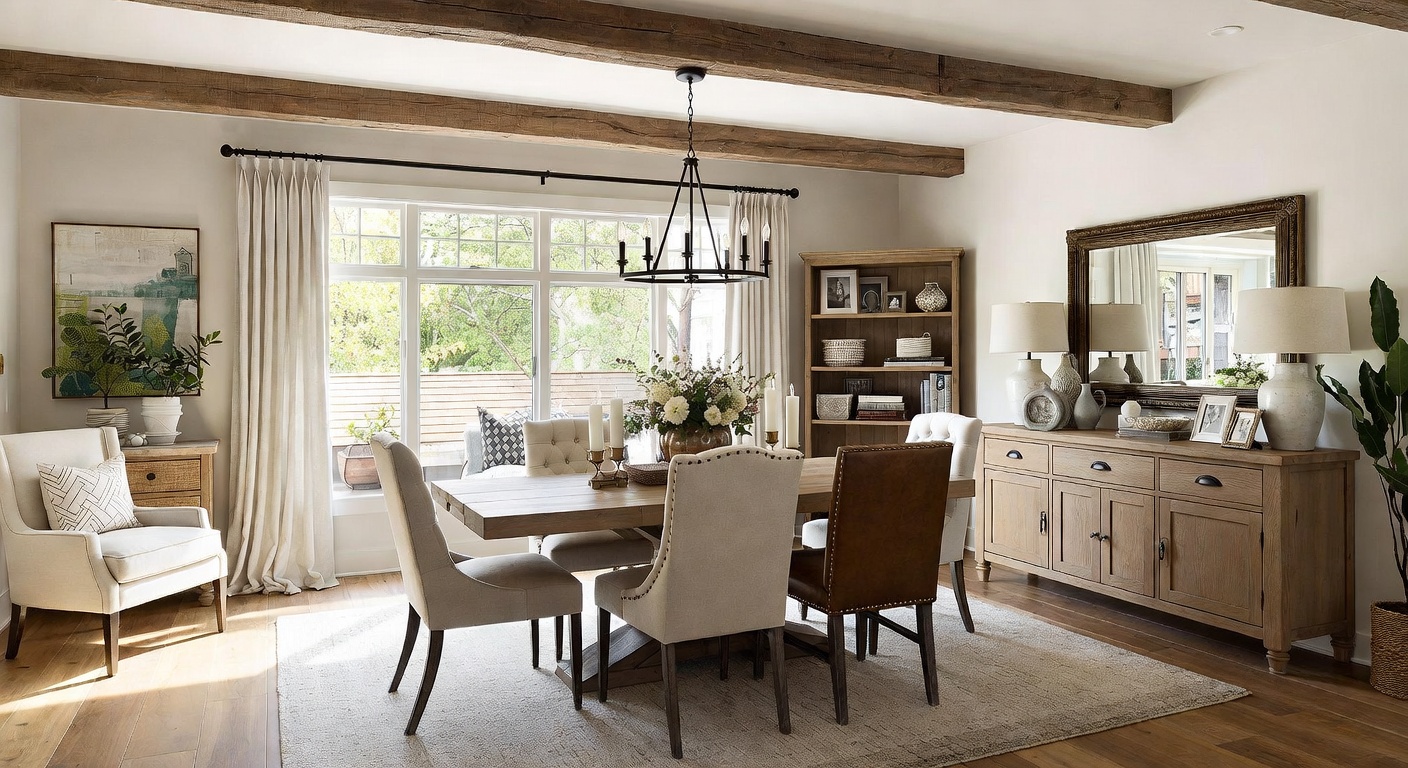 Farmhouse Dining Room Design Ideas | AI Interior Design | NewInterior AI