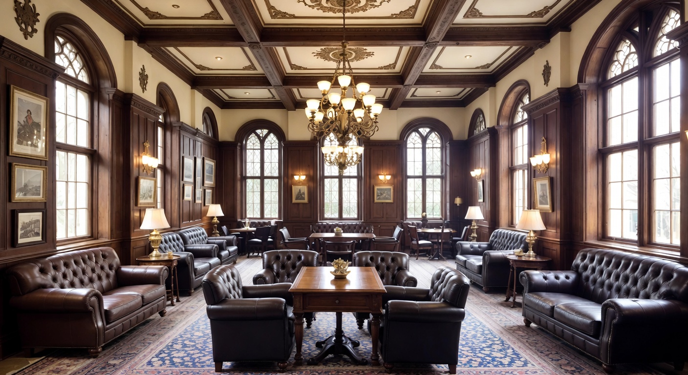 Gothic Revival Smoking Room / Cigar Lounge Design Ideas | AI Interior ...