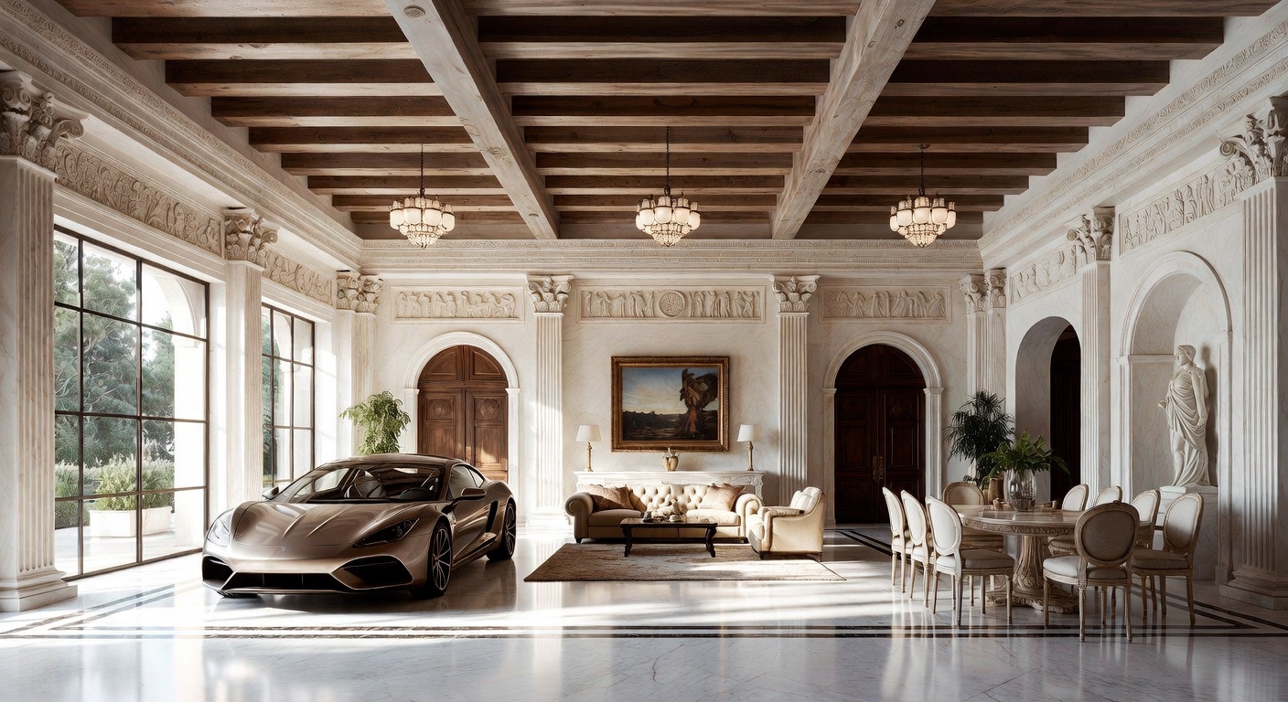 Greco-Roman Garage Interior Design Ideas | AI Interior Design ...