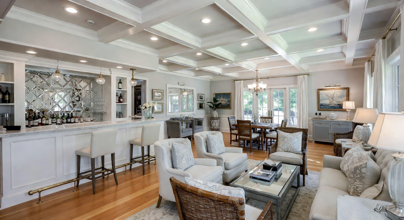 Hamptons Bar Room Design Ideas | AI Interior Design | NewInterior AI